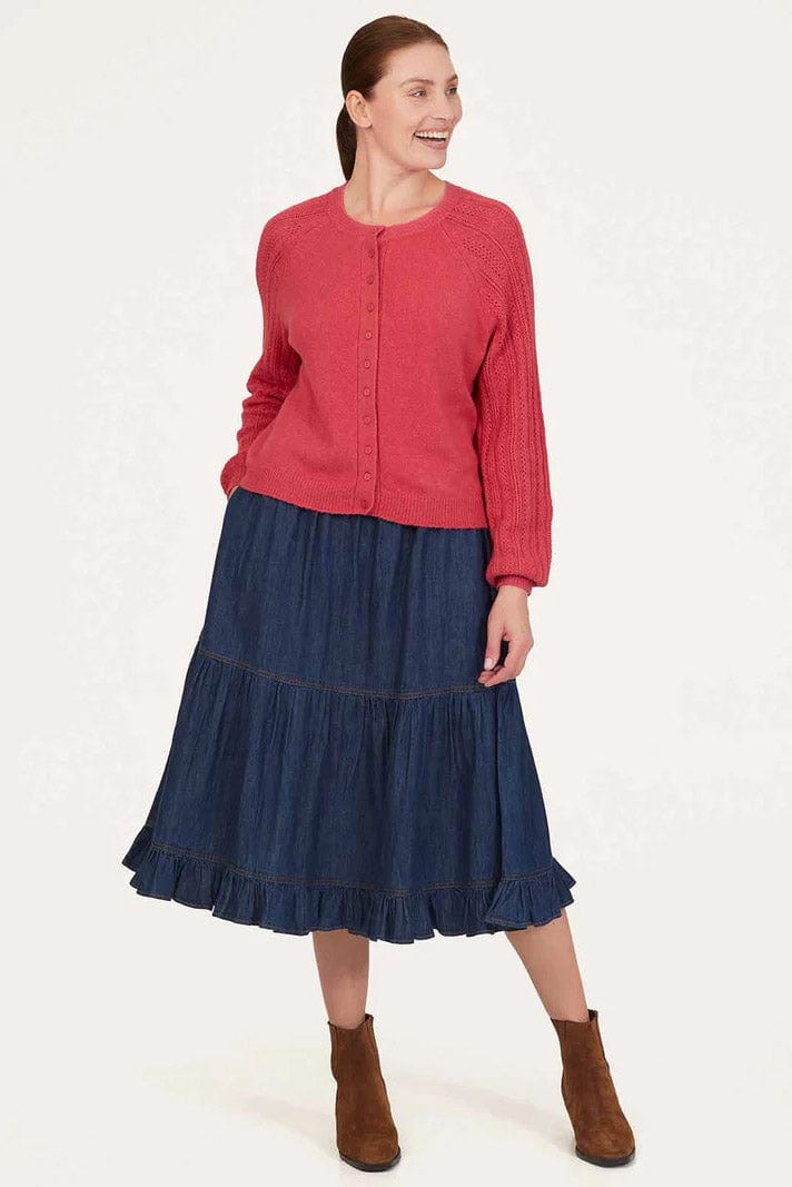 Thought Florna Organic Cotton Fluffy Cardigan - Radish Pink