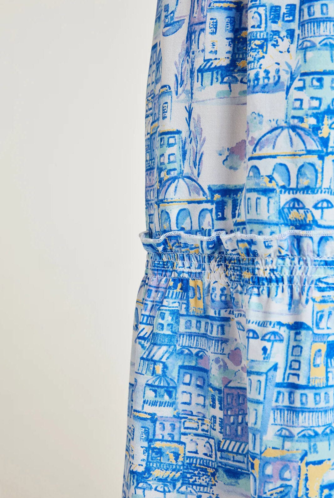 Thought Imogen Organic Cotton Toile De Jouy Dress - Azure Blue