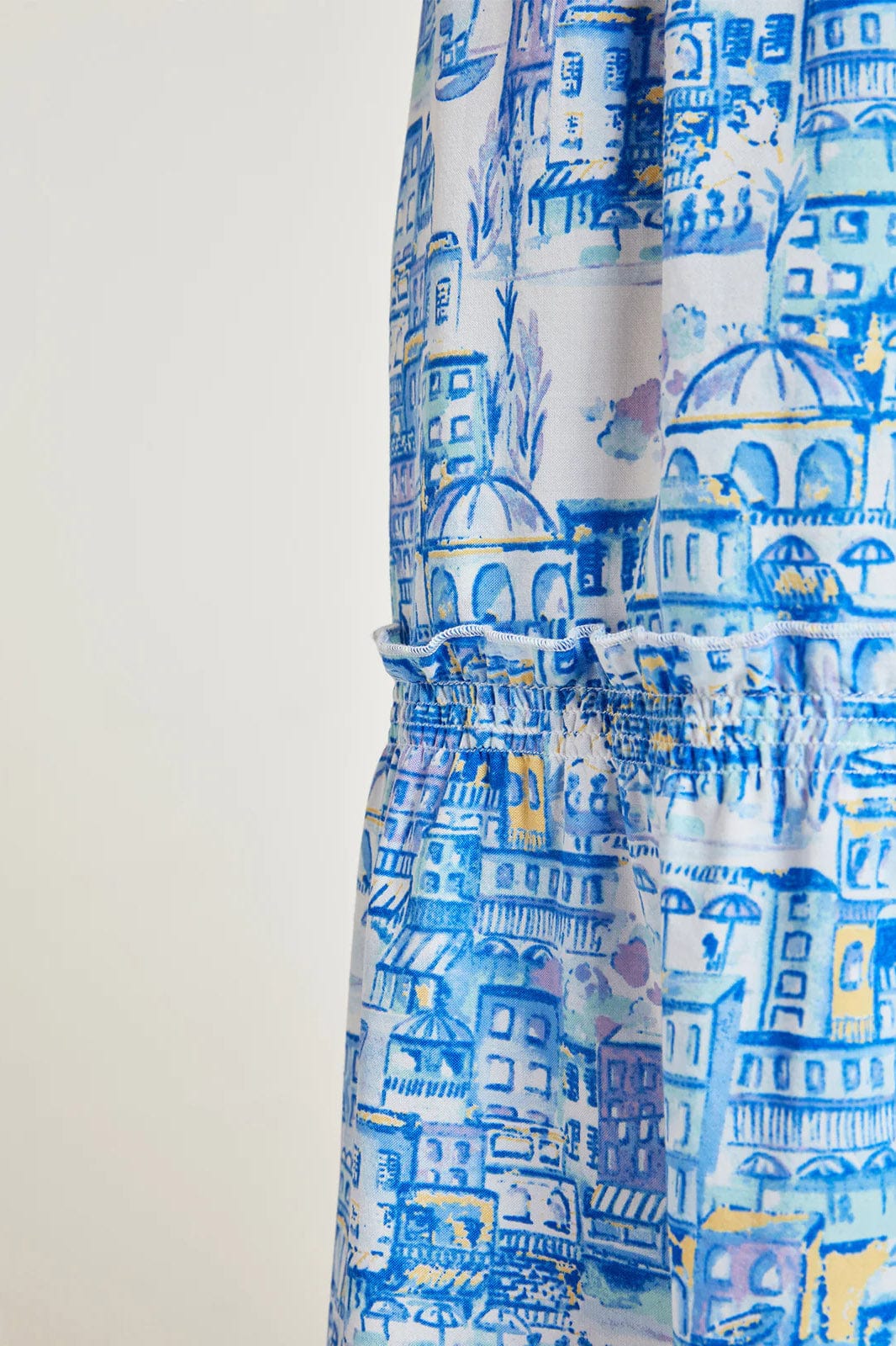 Thought Imogen Organic Cotton Toile De Jouy Dress - Azure Blue