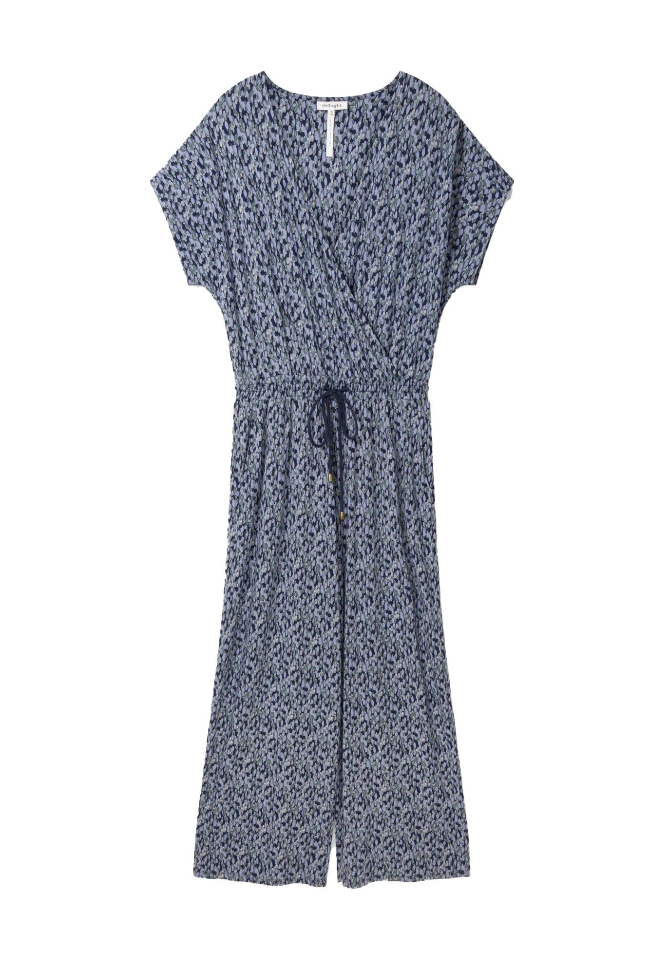 Thought Marlee EcoVero Printed Wrap Jumpsuit - Navy
