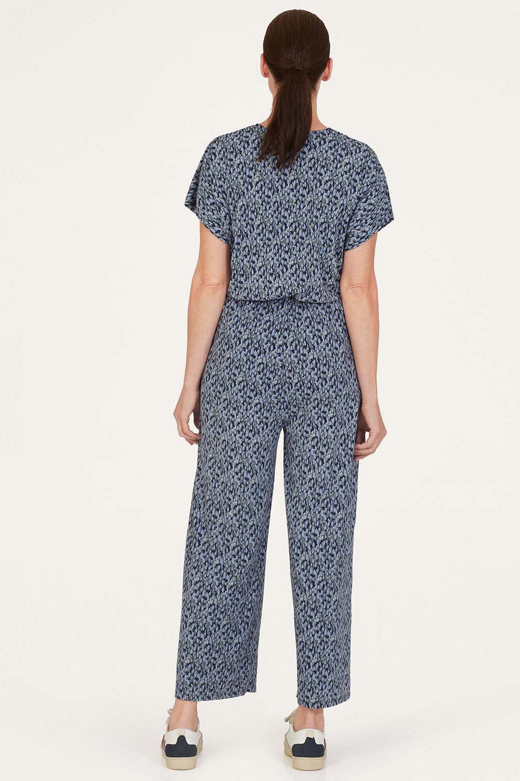 Thought Marlee EcoVero Printed Wrap Jumpsuit - Navy
