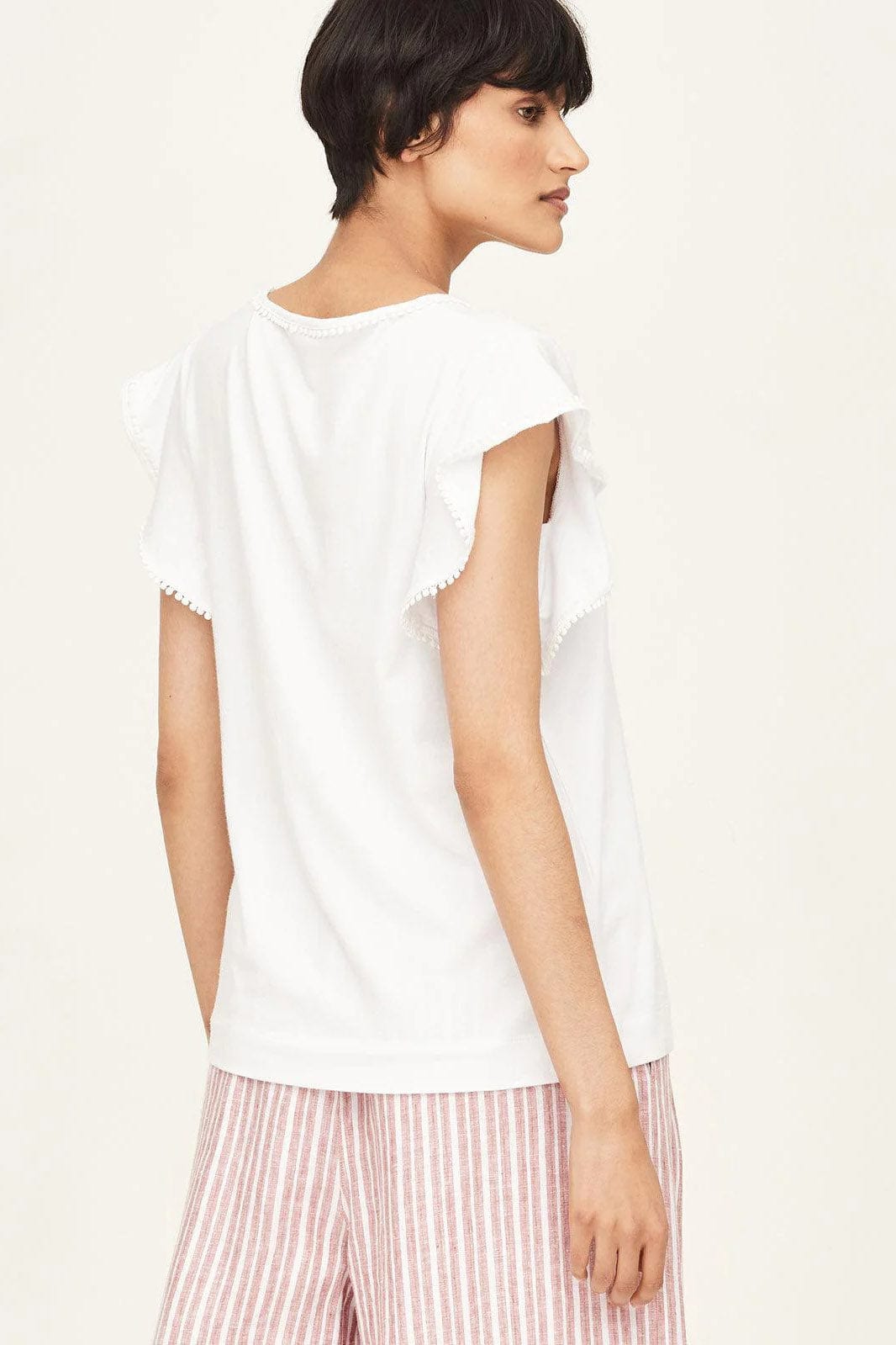 Thought Peyton Pom Pom Trim Top - White