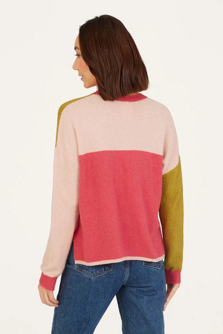 Thought Stef Organic Cotton Fluffy Colour Block Jumper