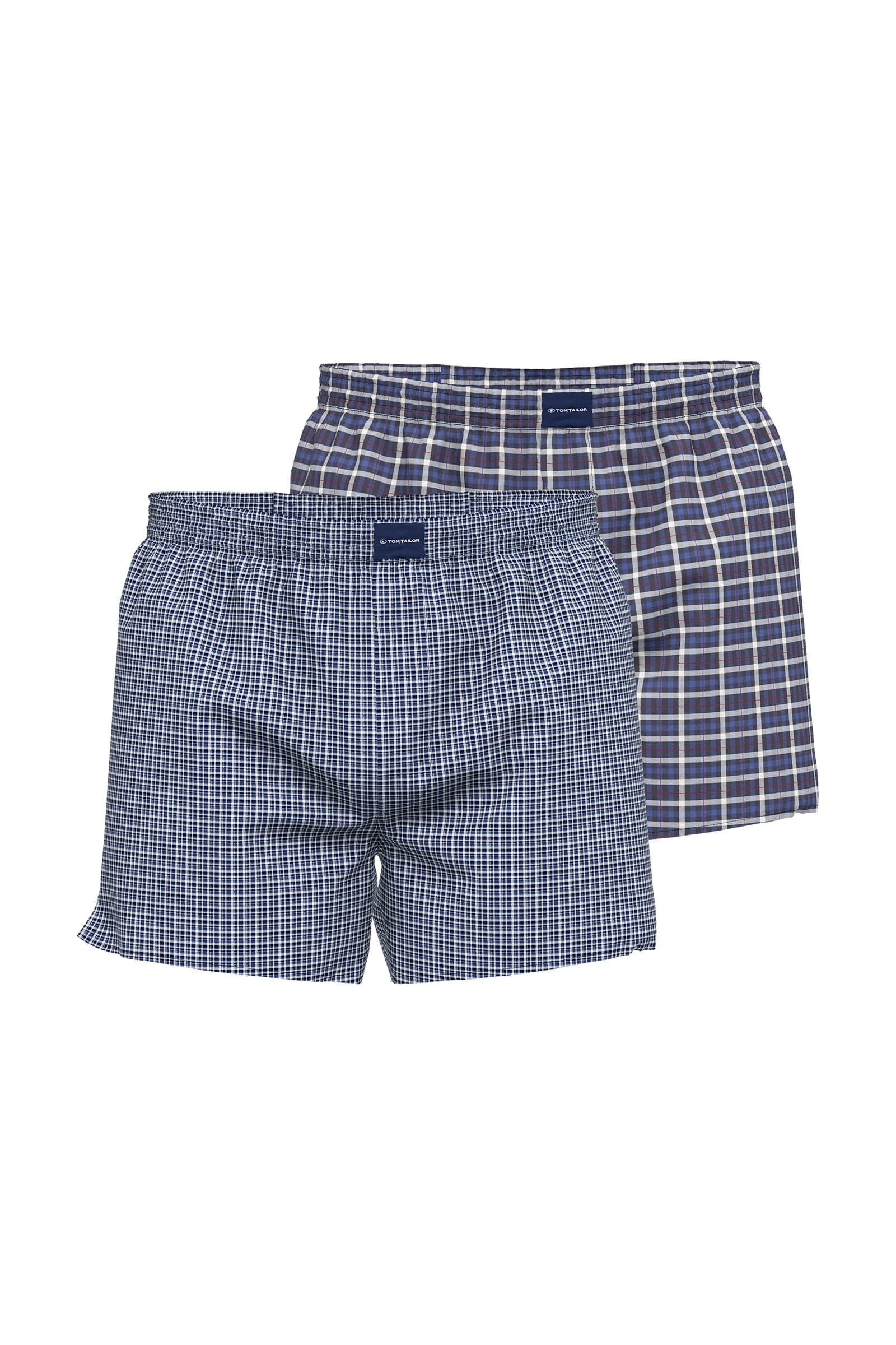 Tom Tailor Woven Boxer Shorts - 2 Pack - Dark Blue Check