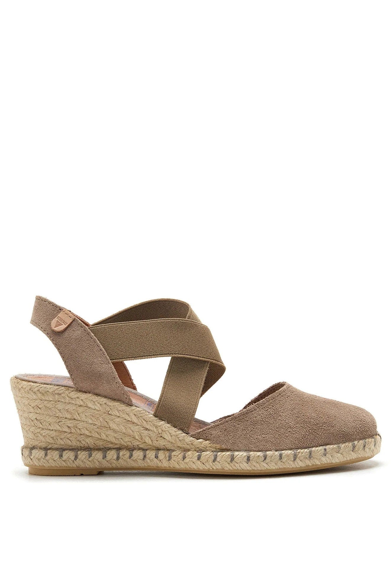 Verbenas Mila Serraje Suede Leather Espadrille Sandals - Piedra