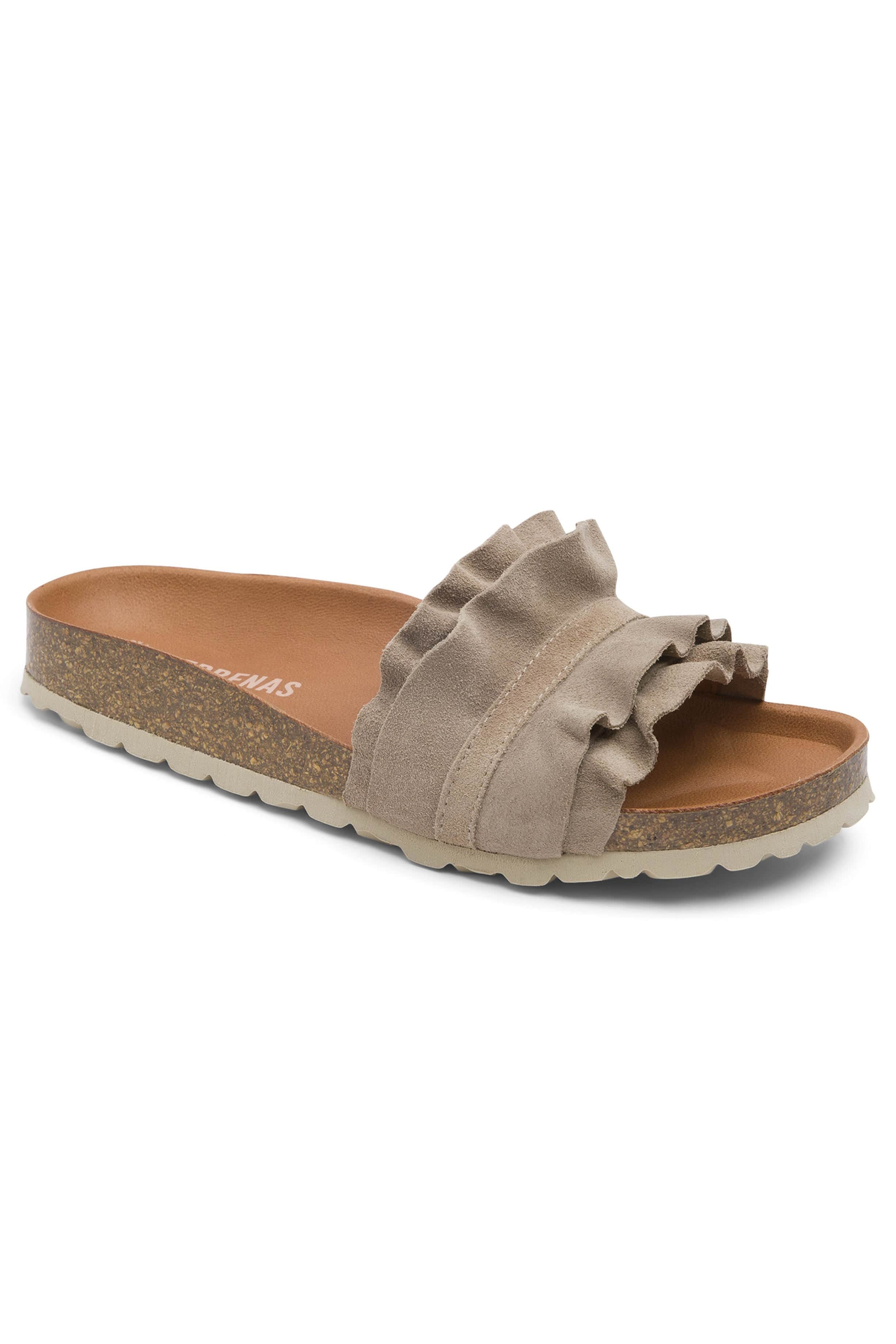 Verbenas Rocio Serraje Volante Suede Leather Sandals - Iris