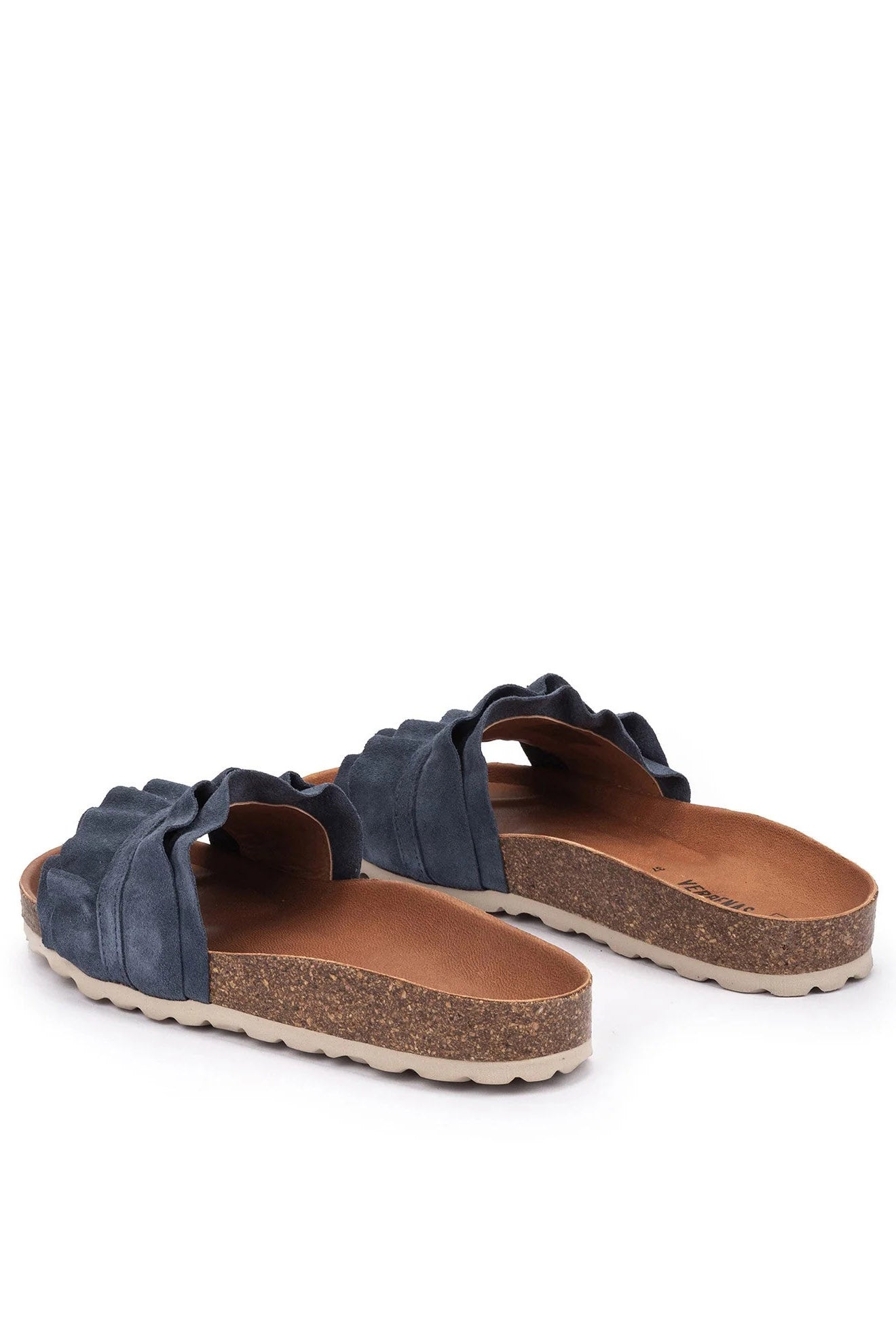 Verbenas Rocio Serraje Volante Suede Leather Sandals - Piedra