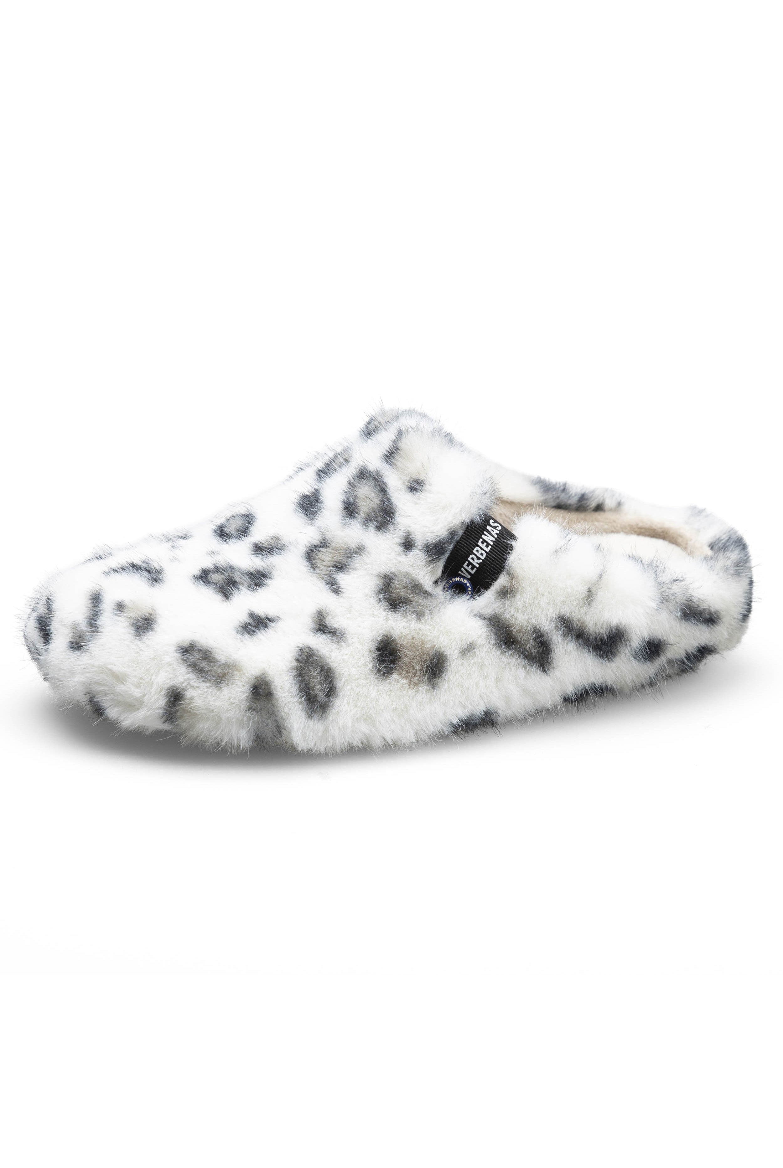 Verbenas York Fur Leopard Print Faux Fur Mule Slippers - Piedra
