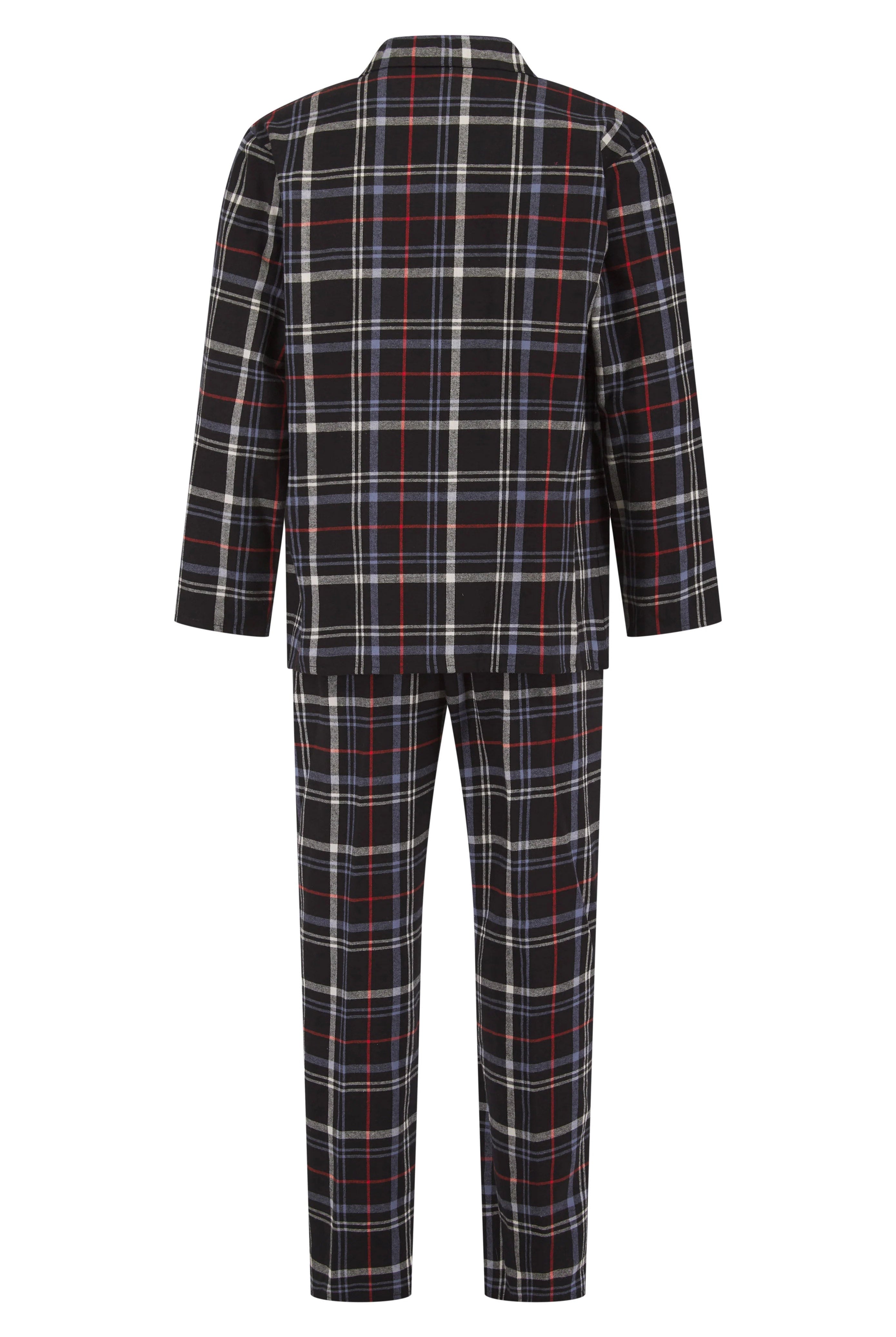 Walker Reid Brushed Cotton Check Pyjama Set - Black