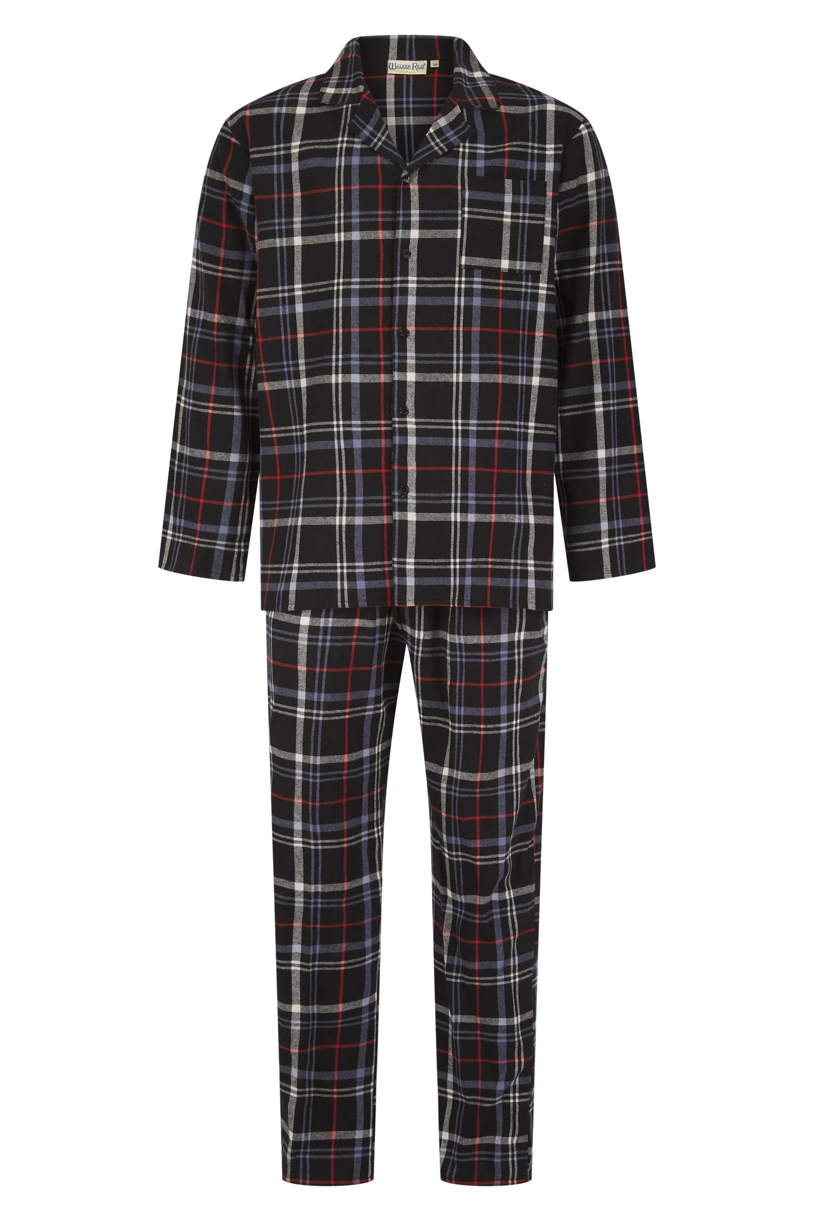 Walker Reid Brushed Cotton Check Pyjama Set - Black