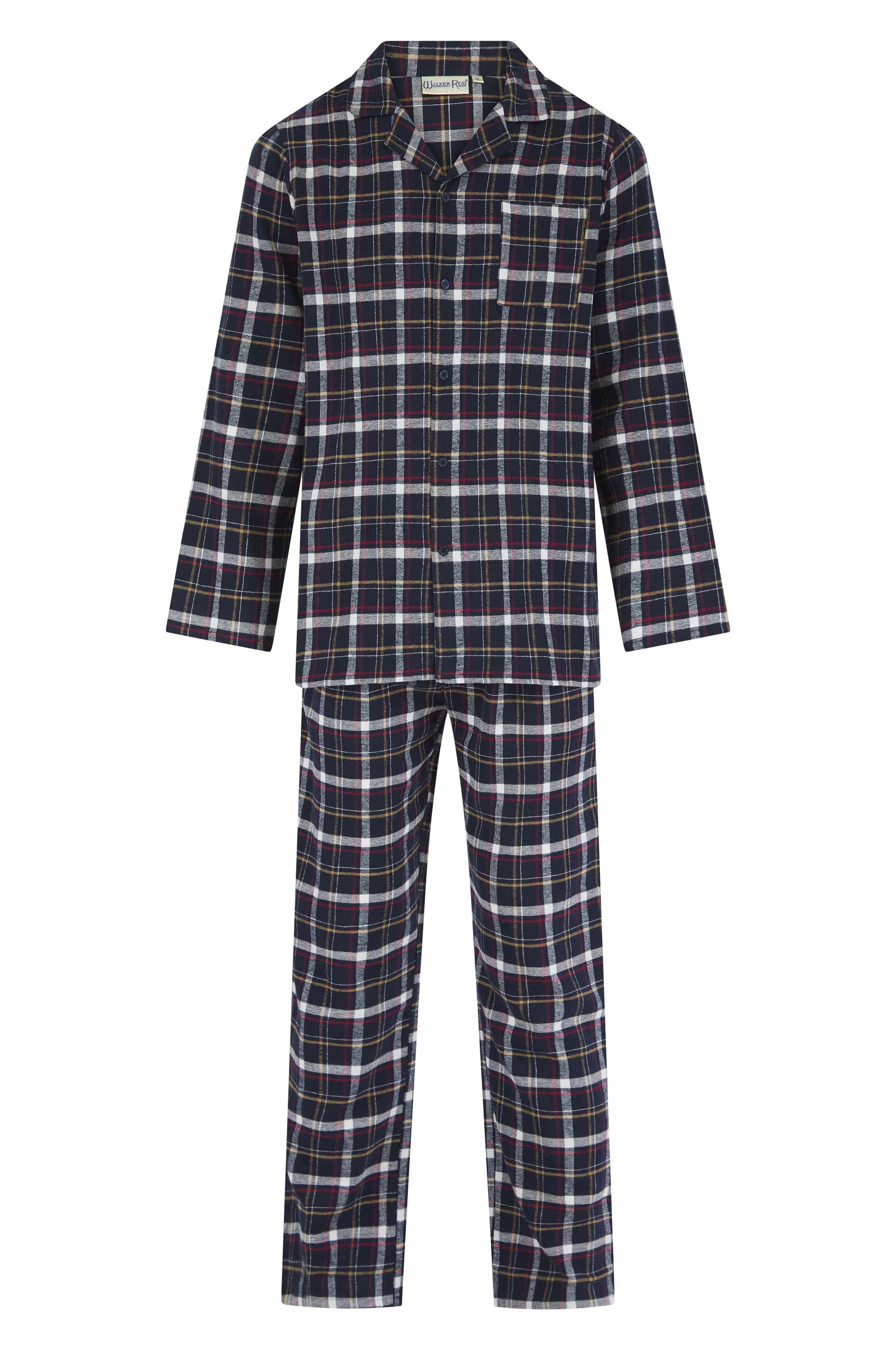 Walker Reid Brushed Cotton Check Pyjama Set - Black