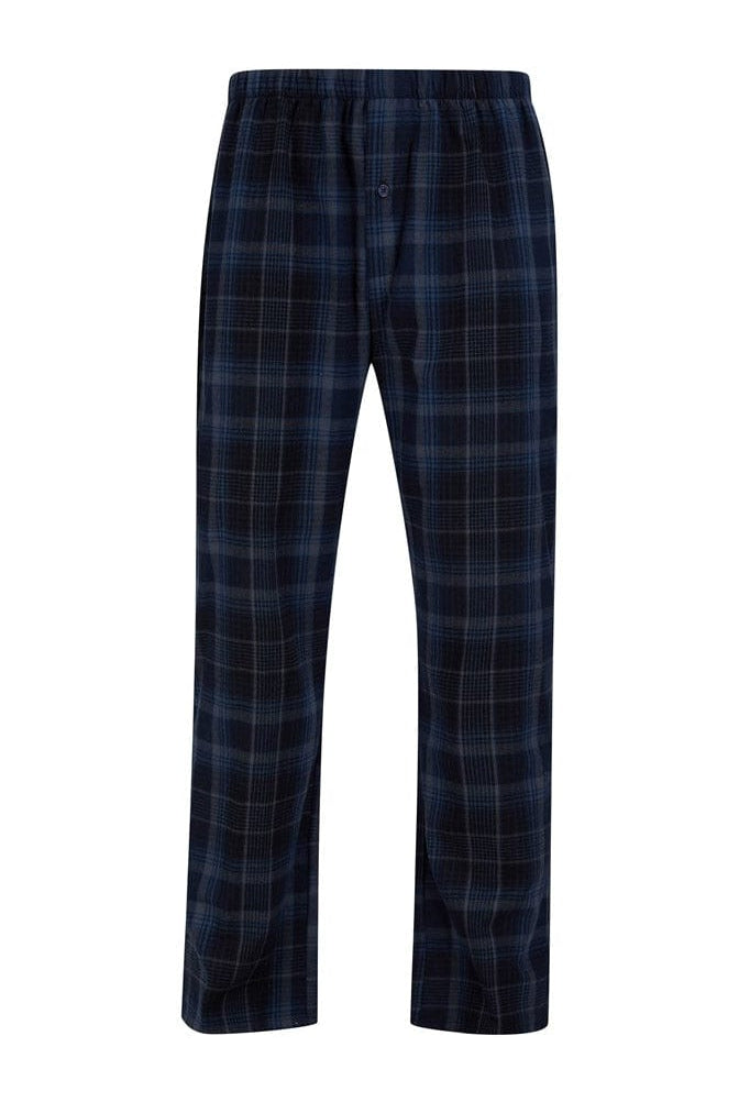 Walker Reid Brushed Cotton Long Sleeve Pyjama Set - Navy/Blue
