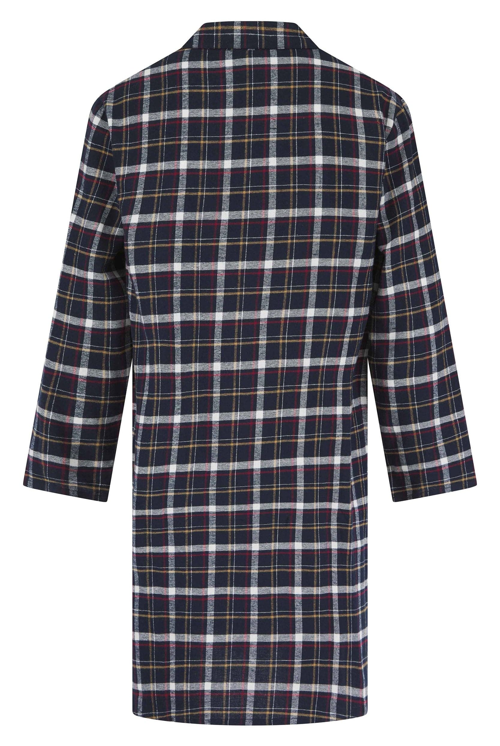 Walker Reid Check Brushed Cotton 42 Inch Nightshirt - Navy