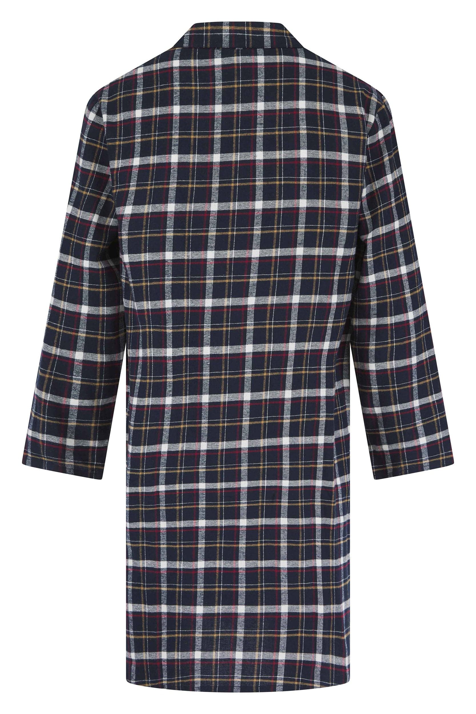 Walker Reid Check Brushed Cotton 42 Inch Nightshirt - Navy