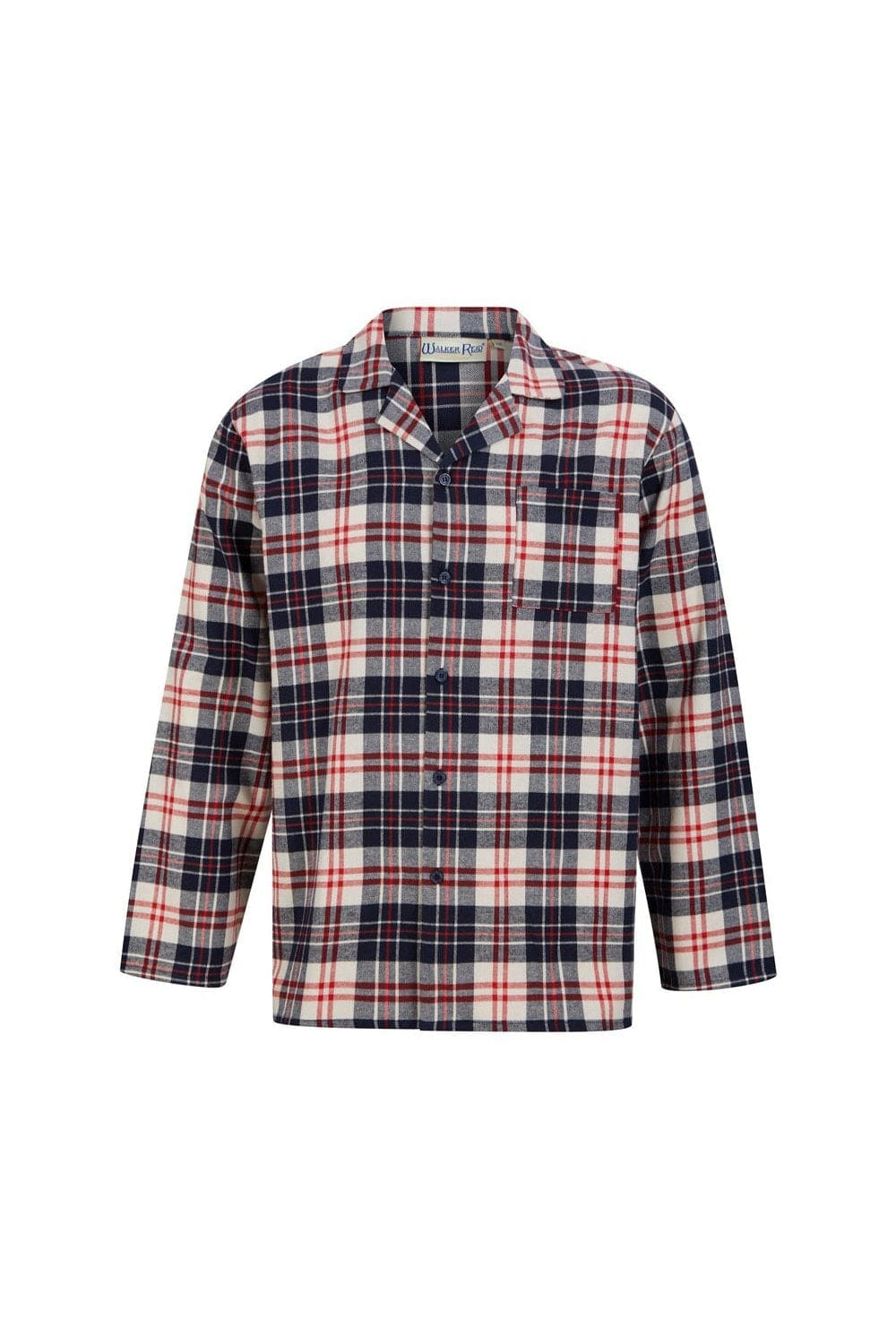 Walker Reid Check Brushed Cotton Long Sleeve Pyjama Set - Red/Navy