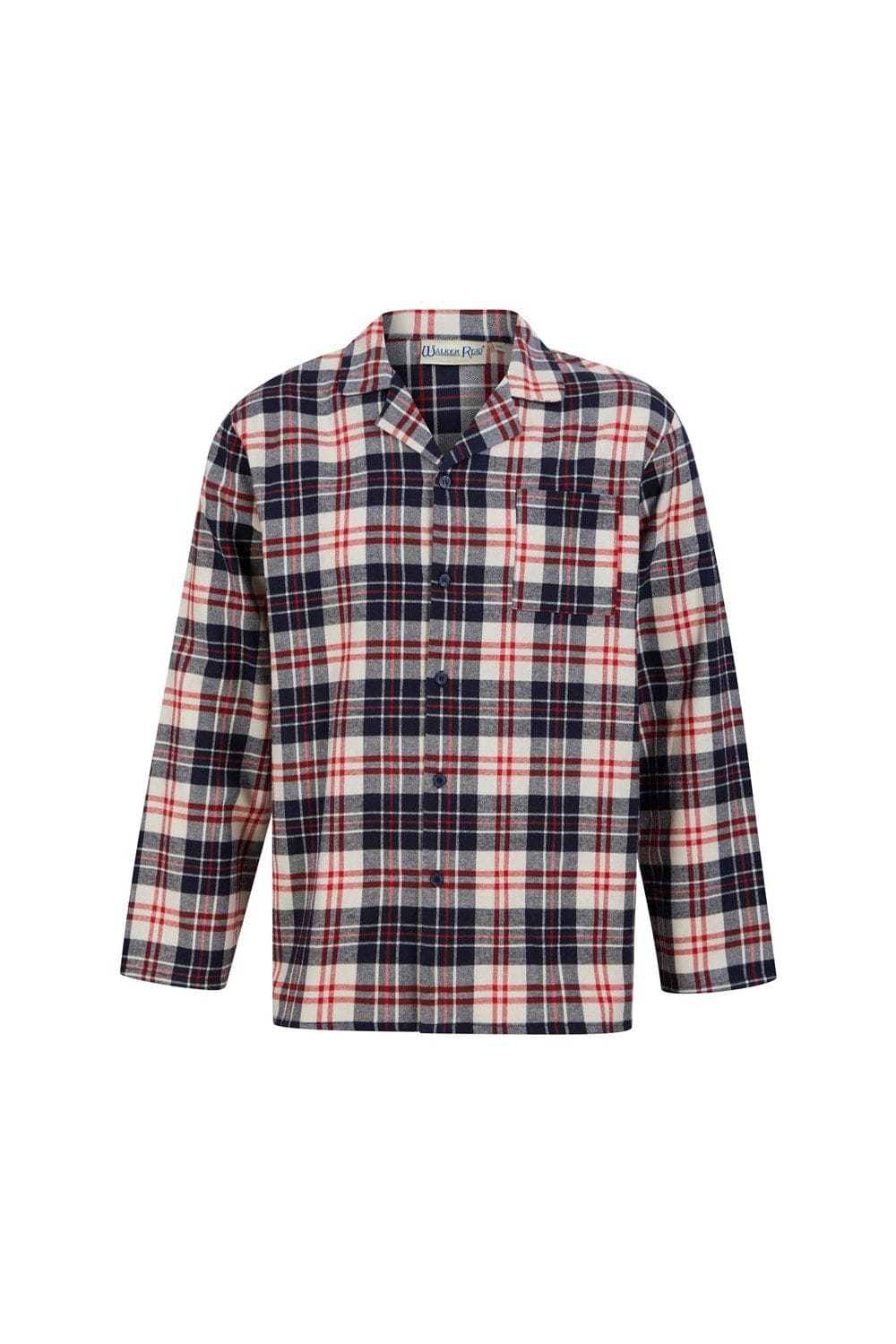 Walker Reid Check Brushed Cotton Long Sleeve Pyjama Set - Red/Navy
