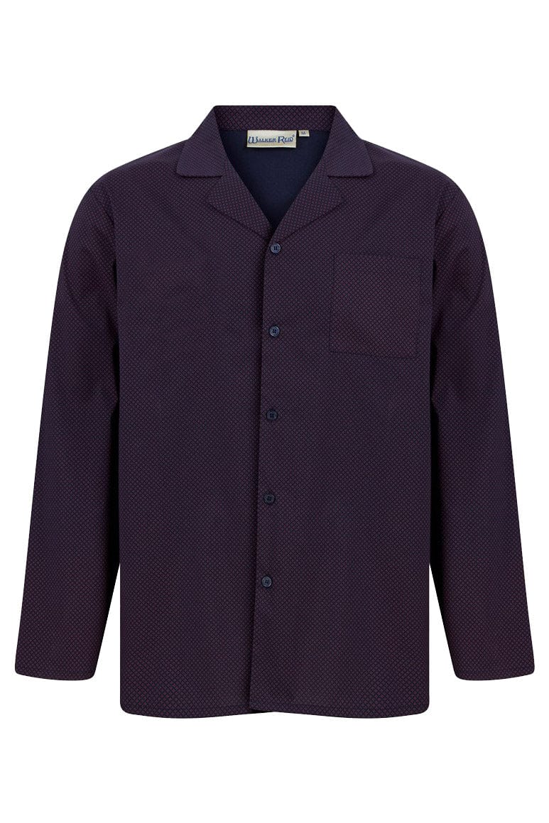 Walker Reid Diamond Long Sleeve Pyjama Set - Navy/Red