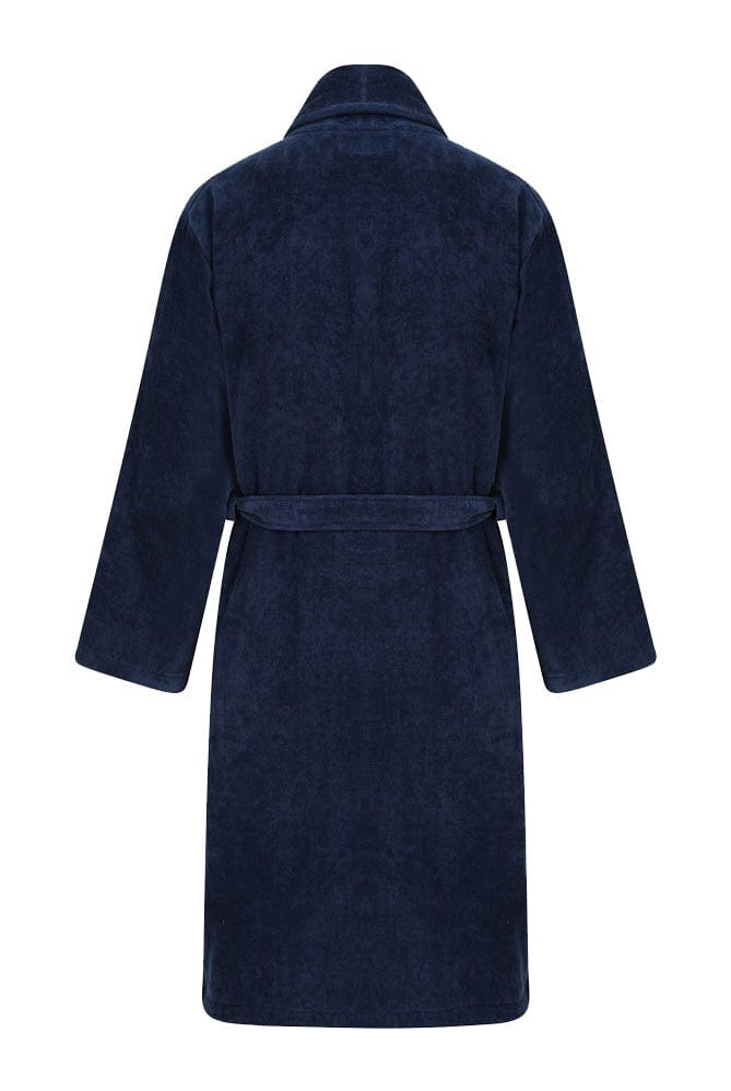 Walker Reid Luxury Cotton Velour Dressing Gown - Navy