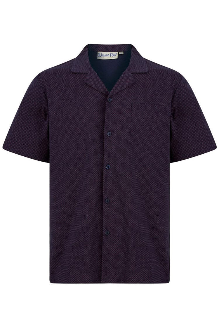 Walker Reid Short Sleeve/Shorts Pyjama Set - Navy/Red