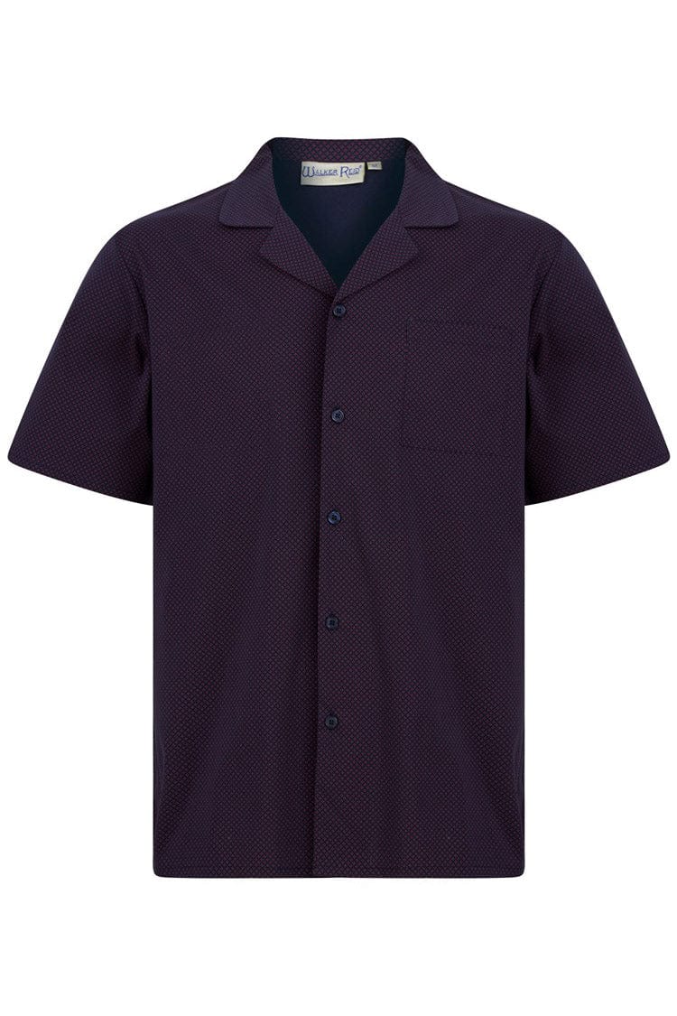 Walker Reid Short Sleeve/Shorts Pyjama Set - Navy/Red