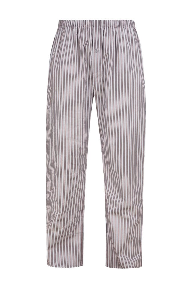 Walker Reid Stripe Long Sleeve Pyjama Set - Grey/Red