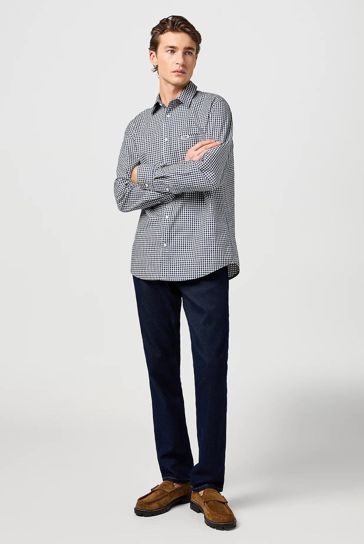 Wrangler Greensboro Low Stretch Straight Leg Jeans - Moonlight Rinse