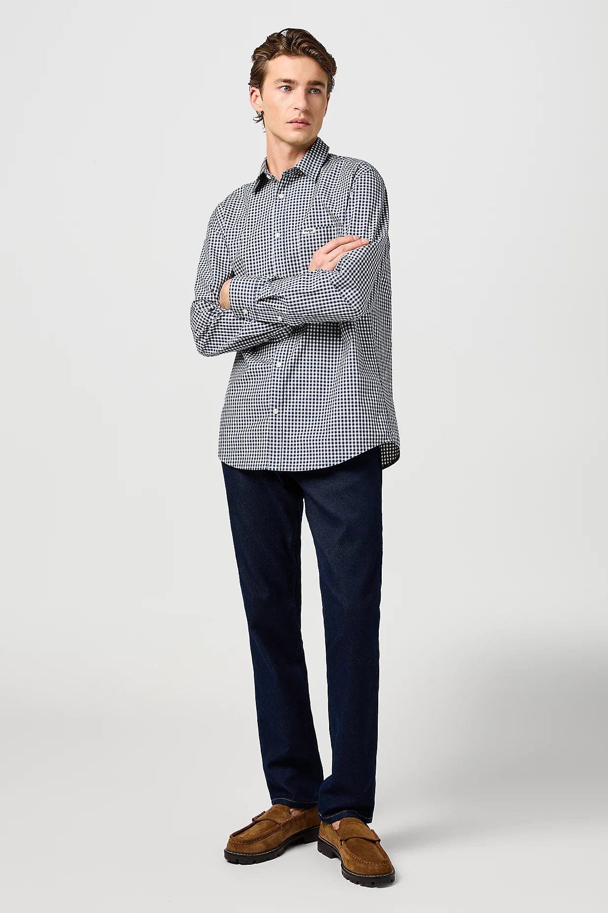 Wrangler Greensboro Low Stretch Straight Leg Jeans - Moonlight Rinse