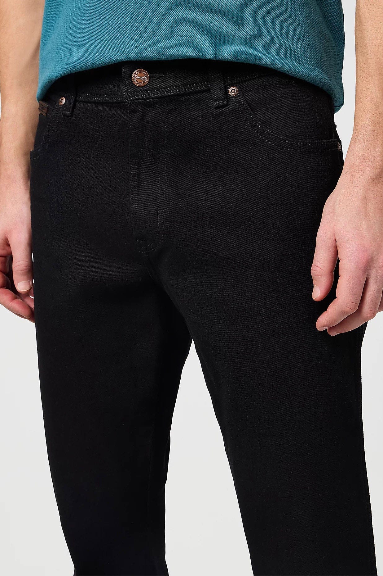 Wrangler Texas Stretch Straight Leg Jeans - Black Overdye