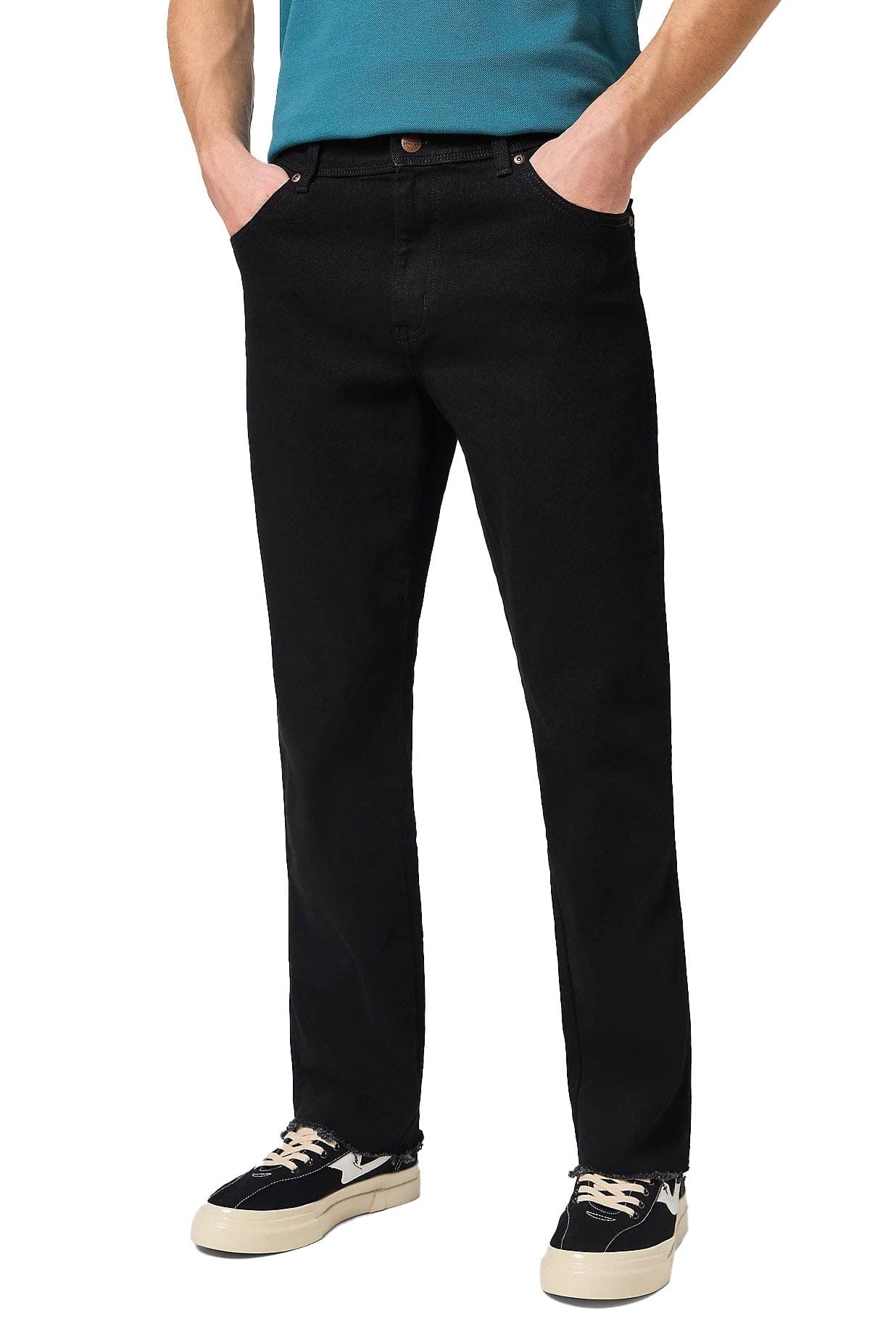 Wrangler Texas Stretch Straight Leg Jeans - Black Overdye