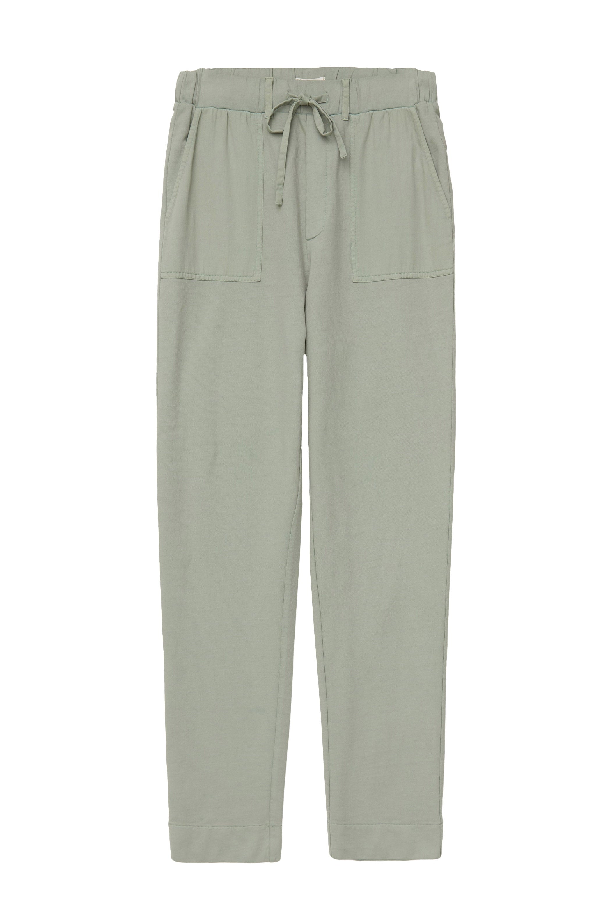 Yerse Amelie Cotton Elastic Waist Trousers - Greyish Green