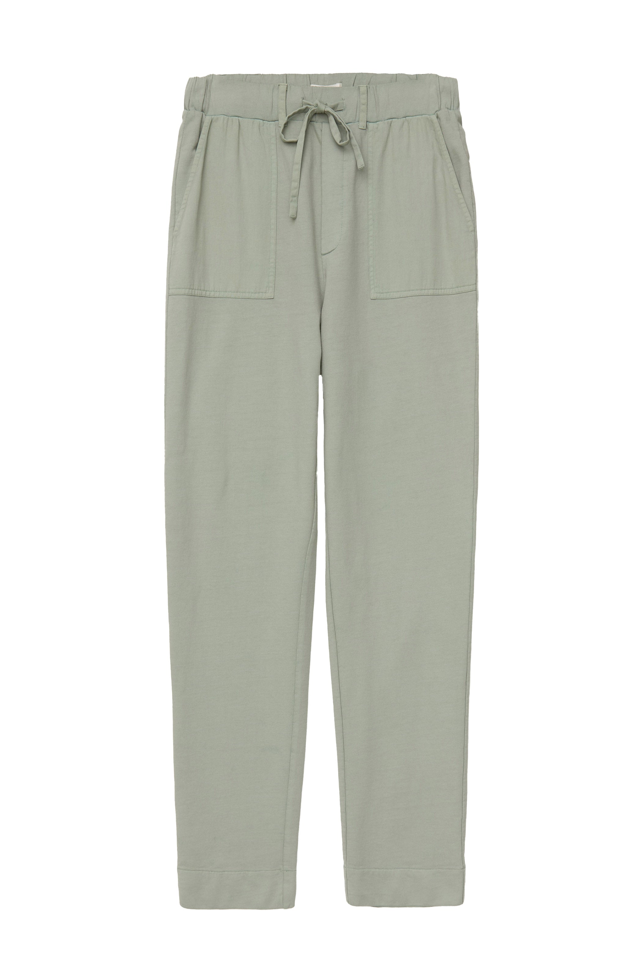 Yerse Amelie Cotton Elastic Waist Trousers - Greyish Green
