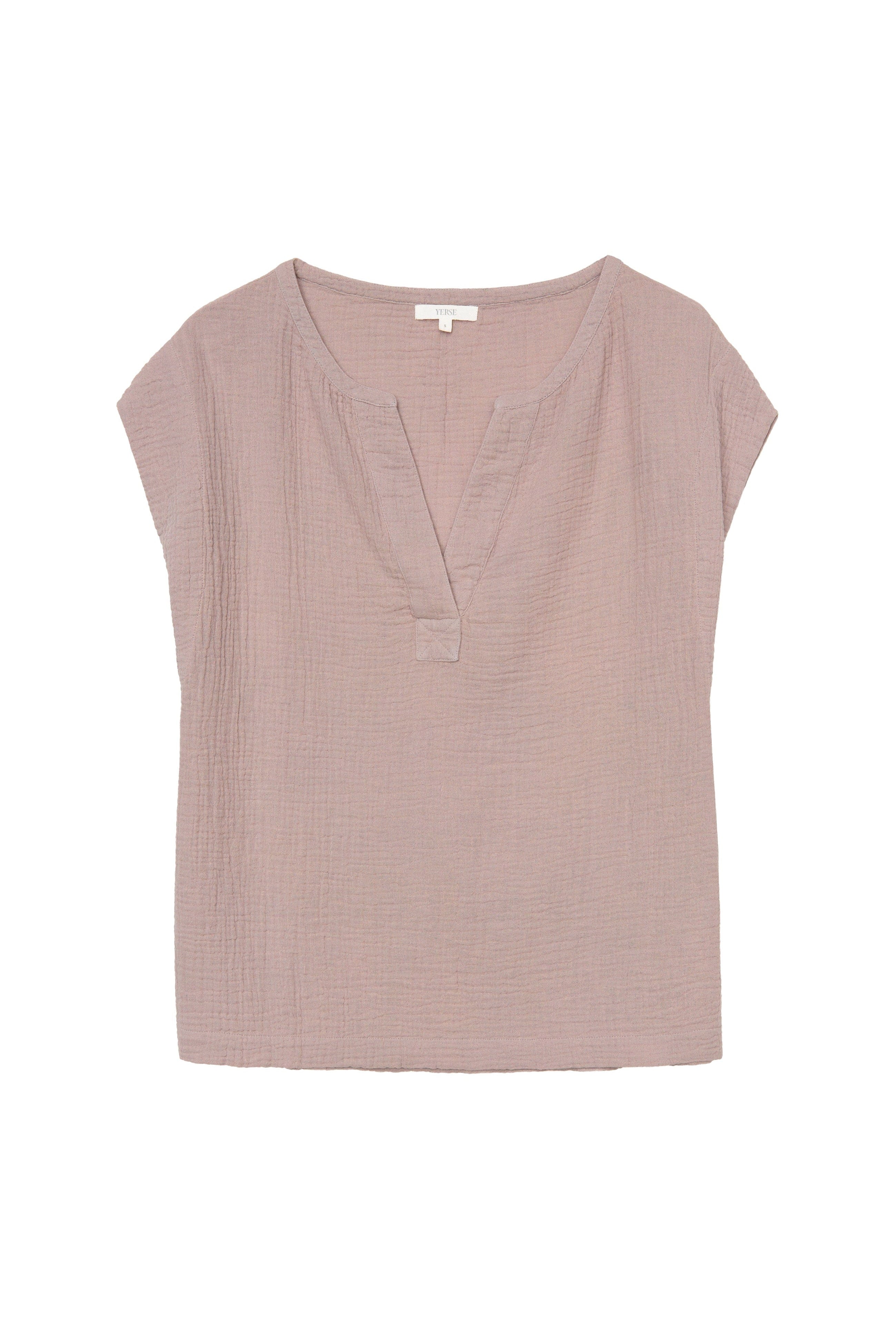 Yerse Camelia Cotton Top - Pale Pink