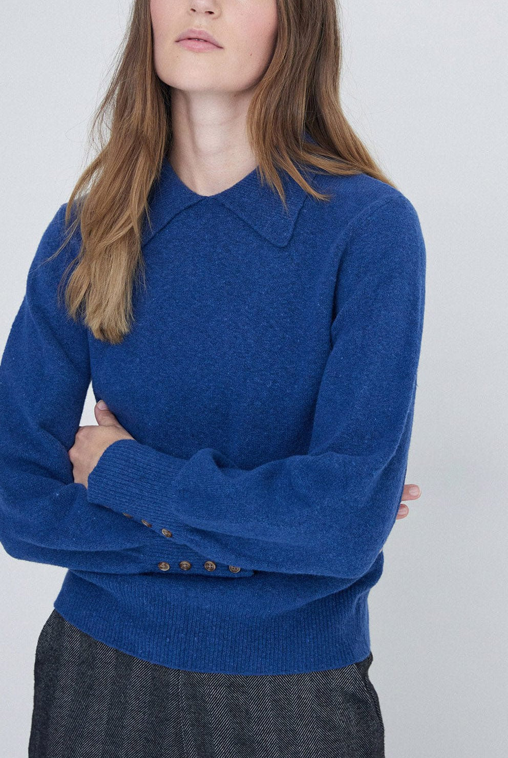 Yerse Collared Jumper - Uniform Blue