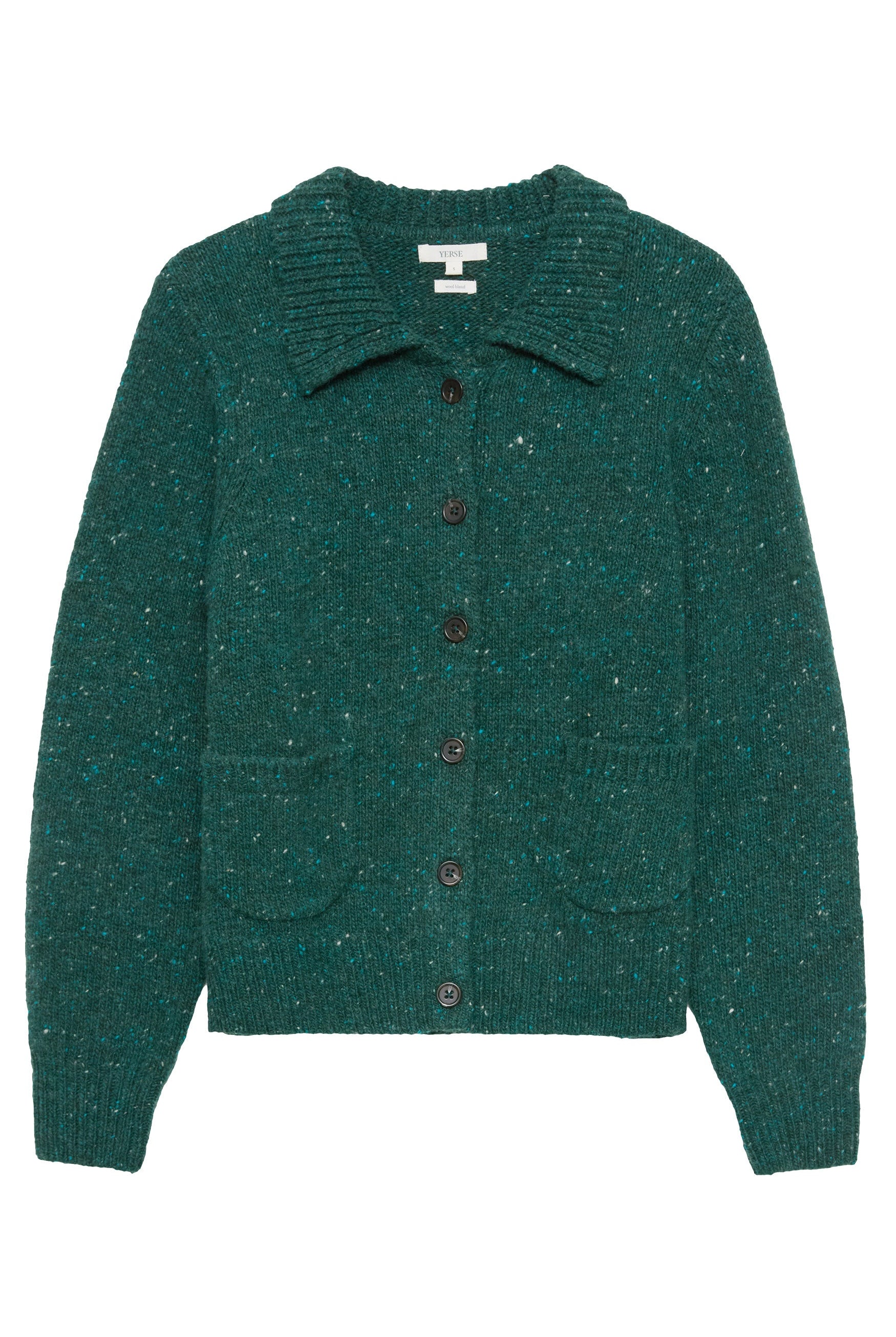 Yerse Extrafine Merino Wool Blend Cardigan - Dark Forest