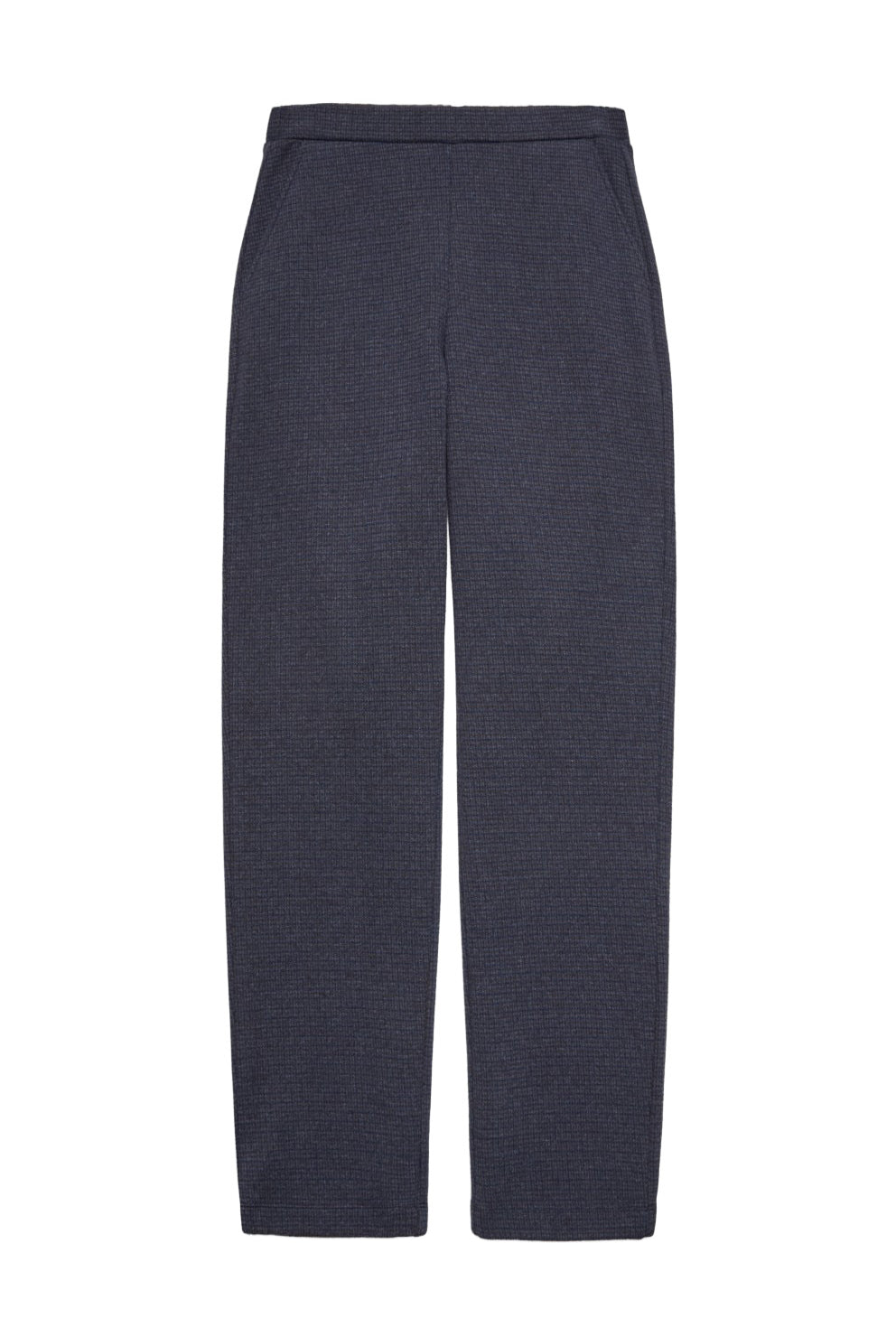 Yerse Jacquard Check Straight Trousers - Navy/Brown