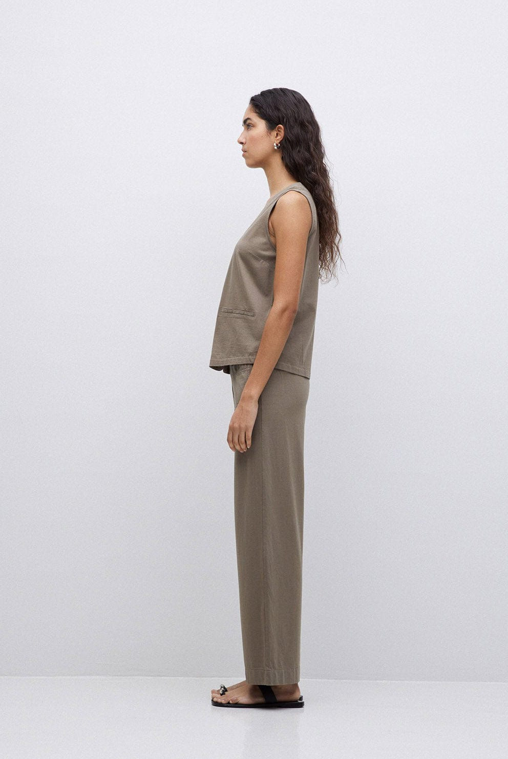 Yerse Jena Cotton Waistcoat - Kaki