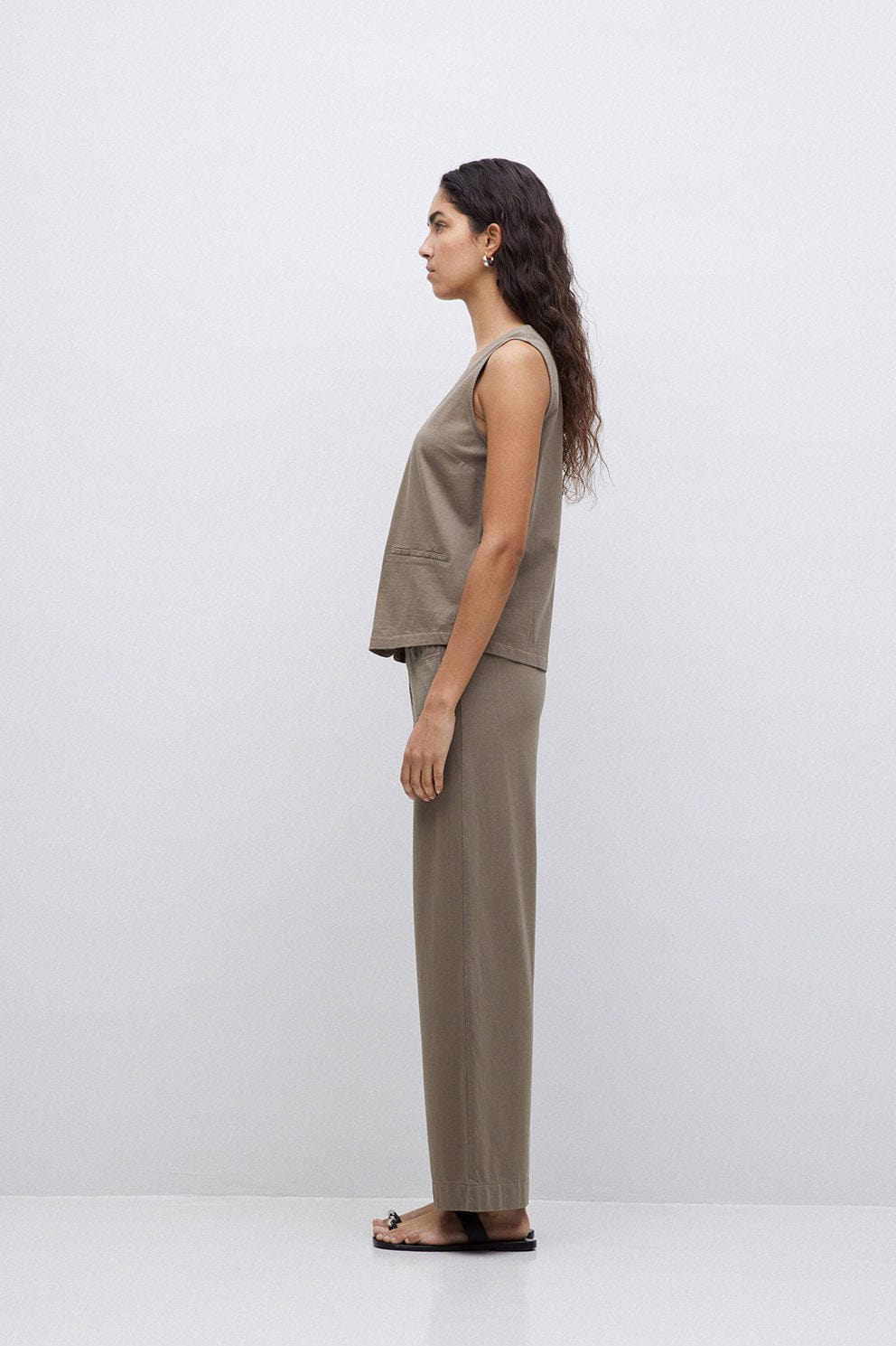 Yerse Jena Cotton Waistcoat - Kaki