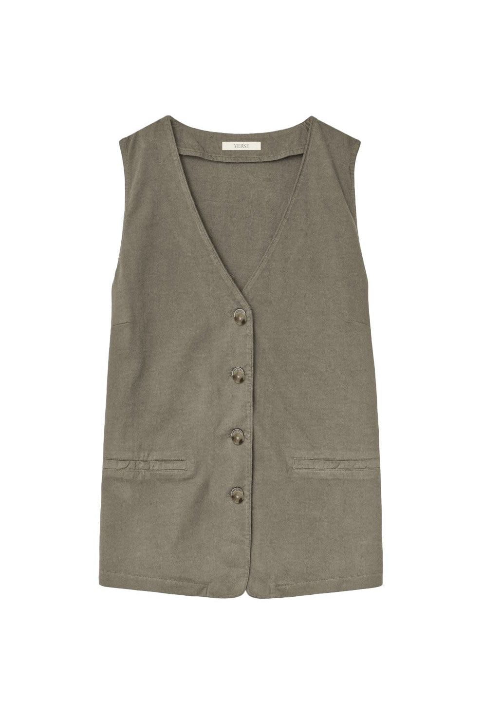 Yerse Jena Cotton Waistcoat - Kaki