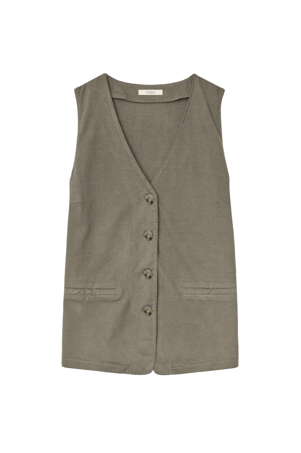 Yerse Jena Cotton Waistcoat - Kaki
