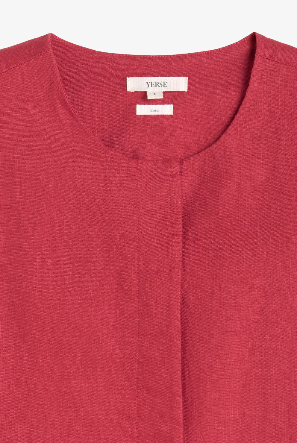 Yerse Pure Linen Vest - Raspberry