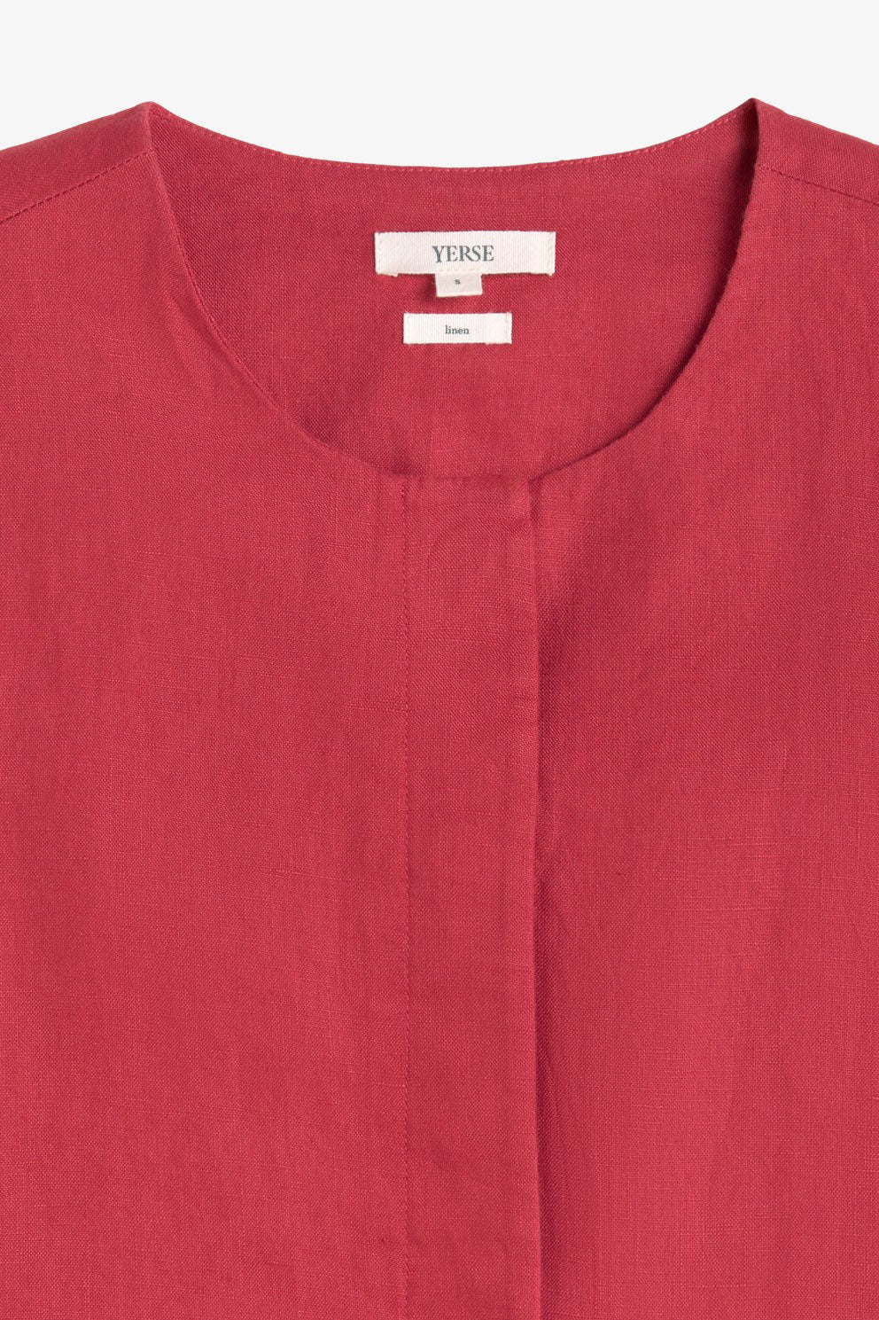 Yerse Pure Linen Vest - Raspberry