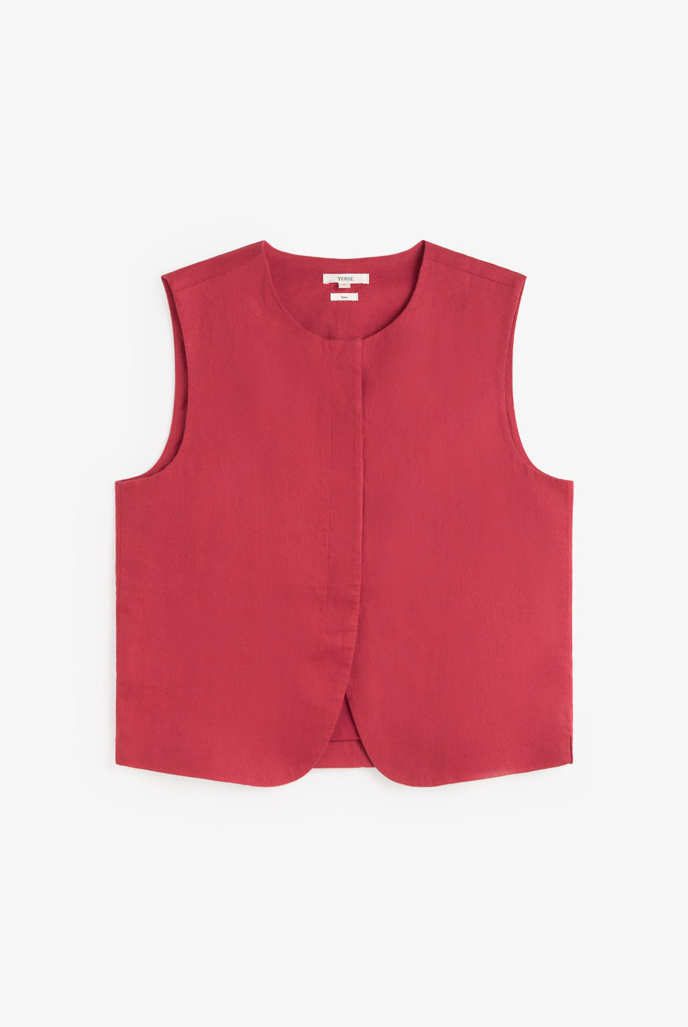 Yerse Pure Linen Vest - Raspberry