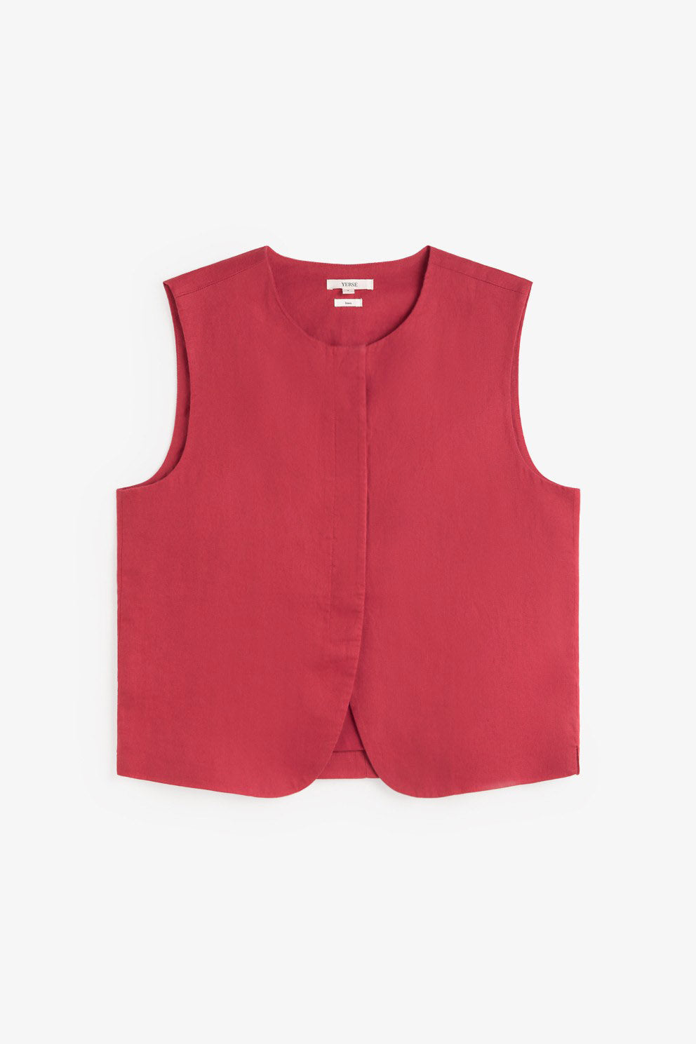 Yerse Pure Linen Vest - Raspberry