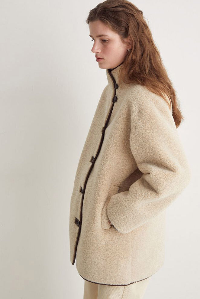 Yerse Shearling Coat - Ecru