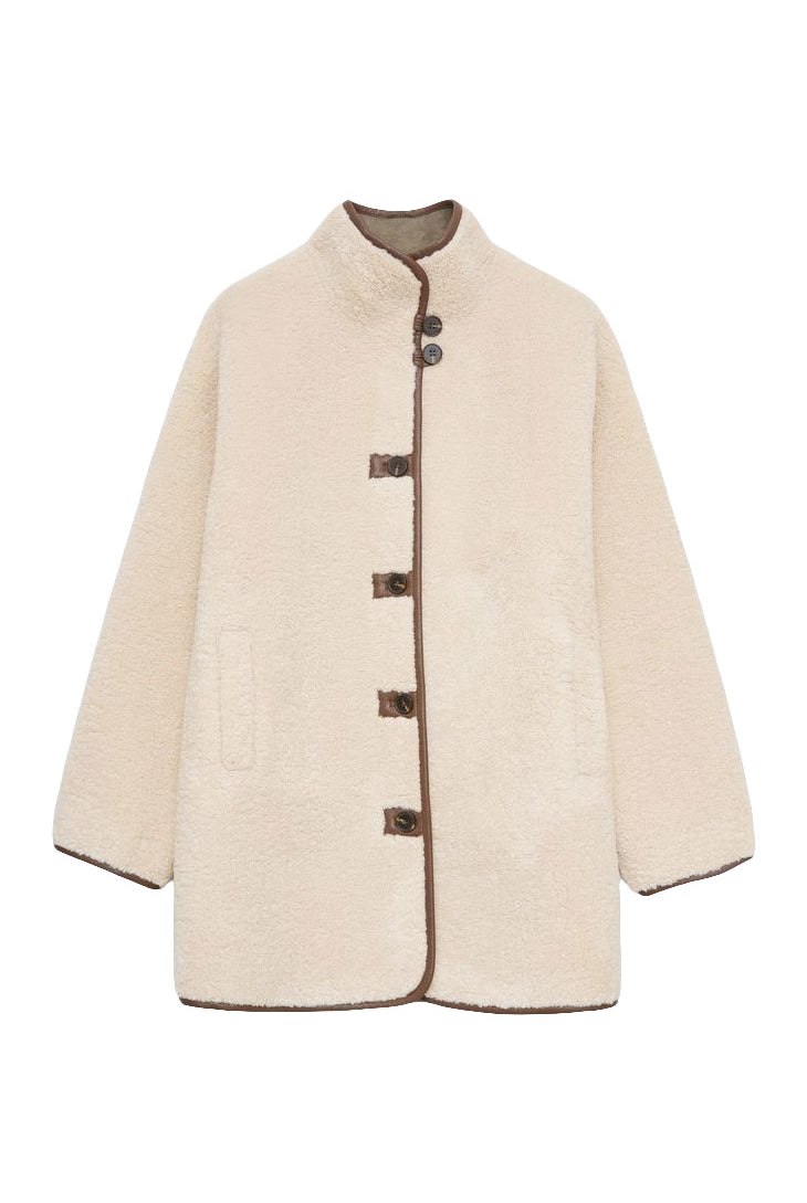 Yerse Shearling Coat - Ecru
