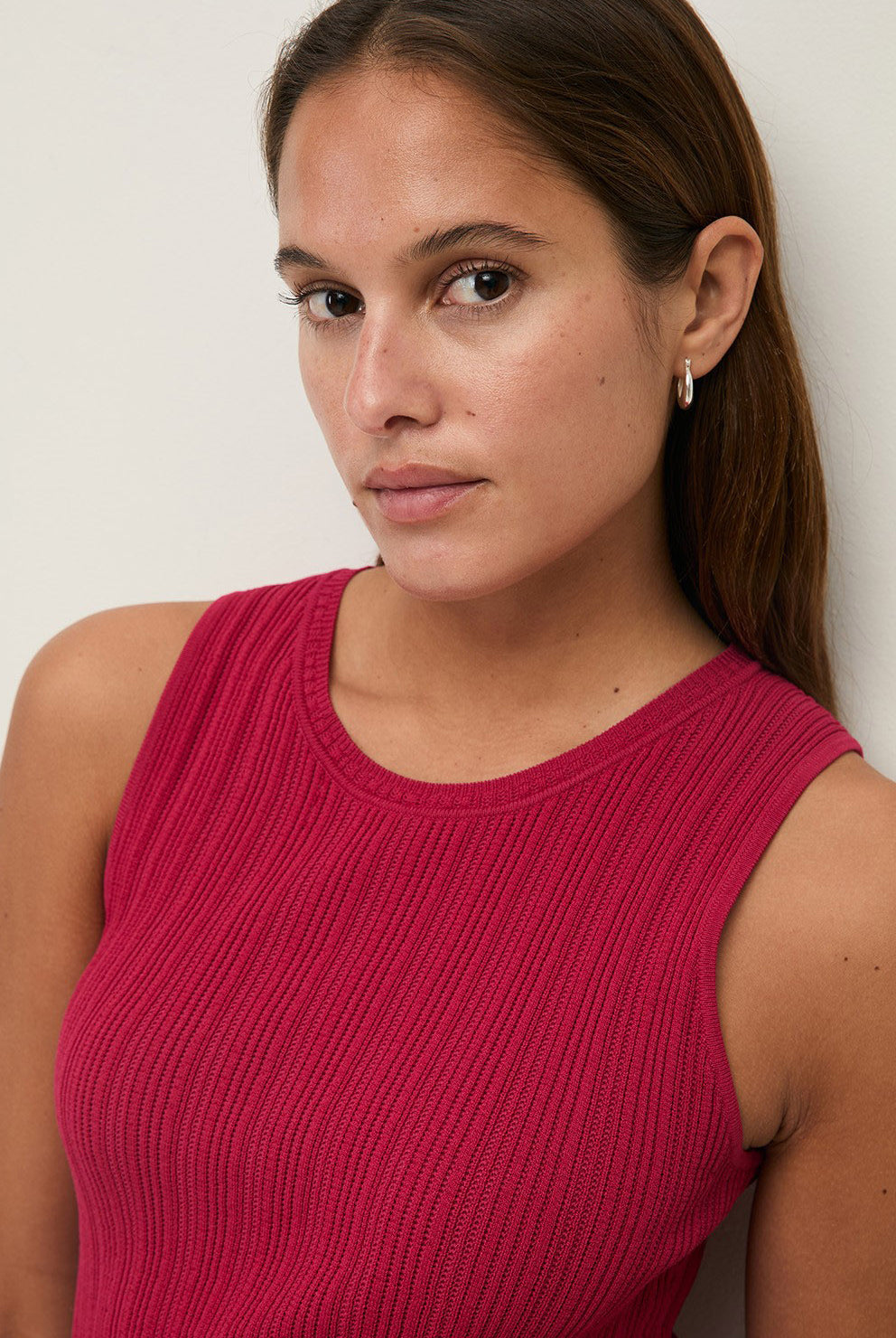 Yerse Shirred Detail Midi Dress - Raspberry