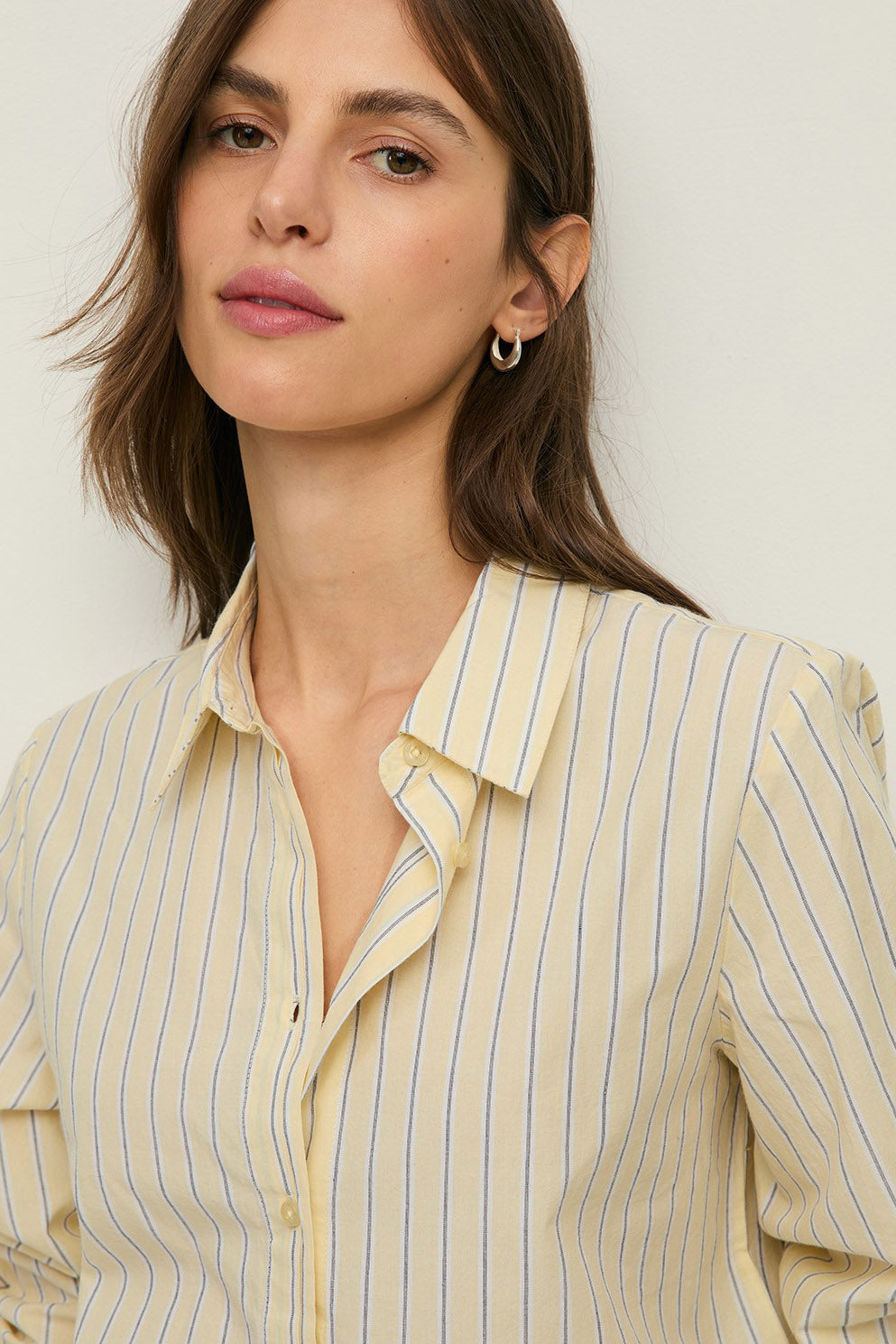Yerse Striped Cotton Shirt - Amarillo