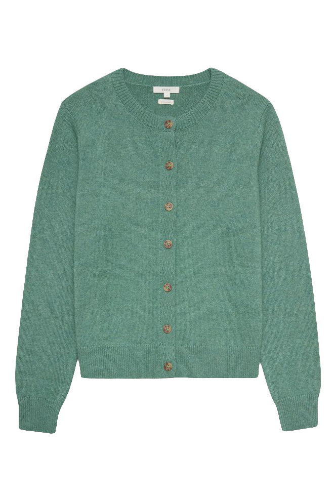 Yerse Wool Blend Cardigan - Green