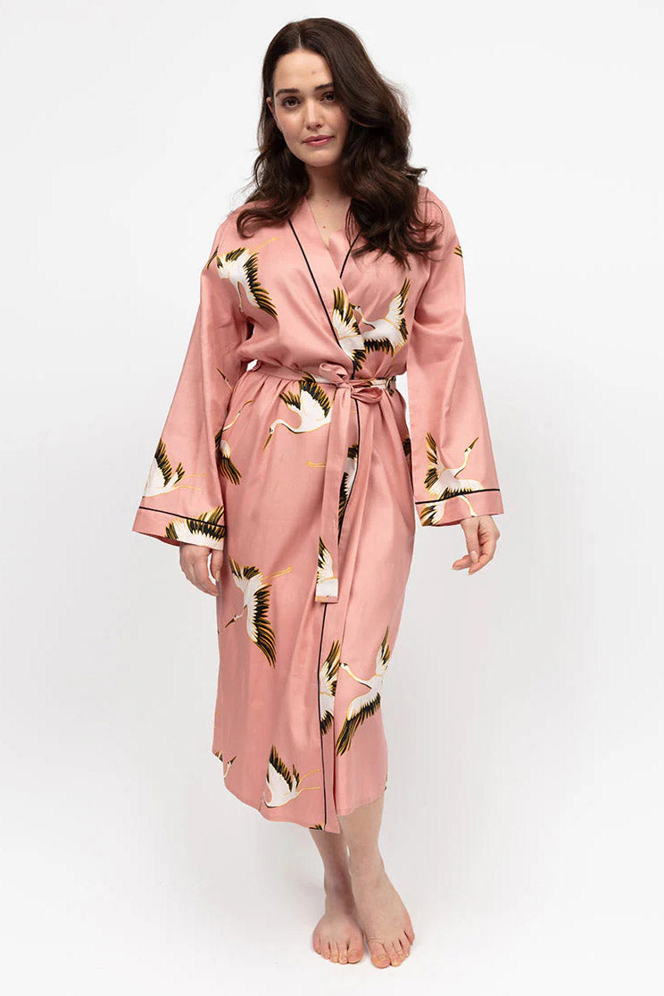 Cyberjammies Bonnie Bird Print Dressing Gown - Pink