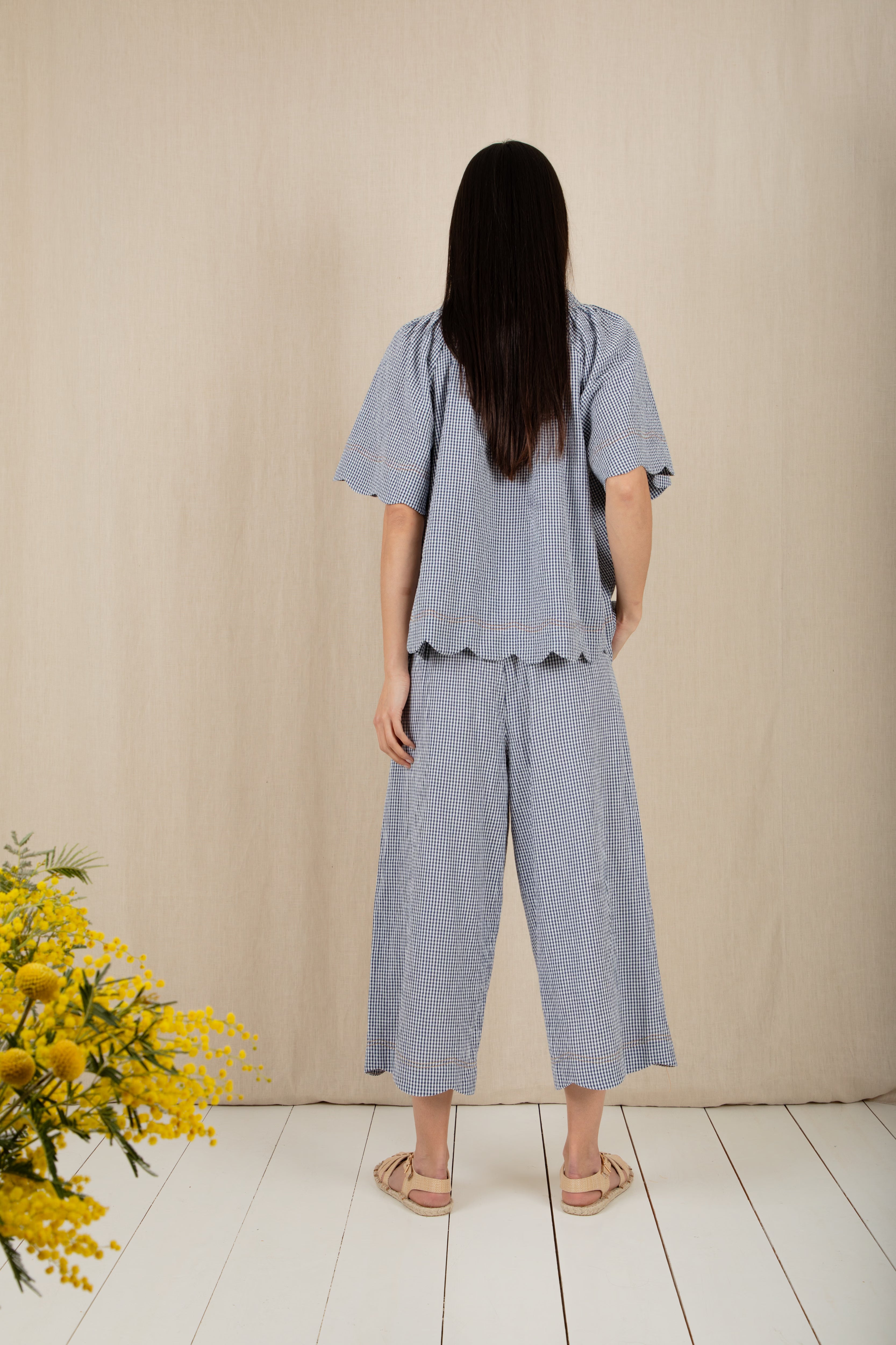 Bonte Aide Trouser - Navy Gingham